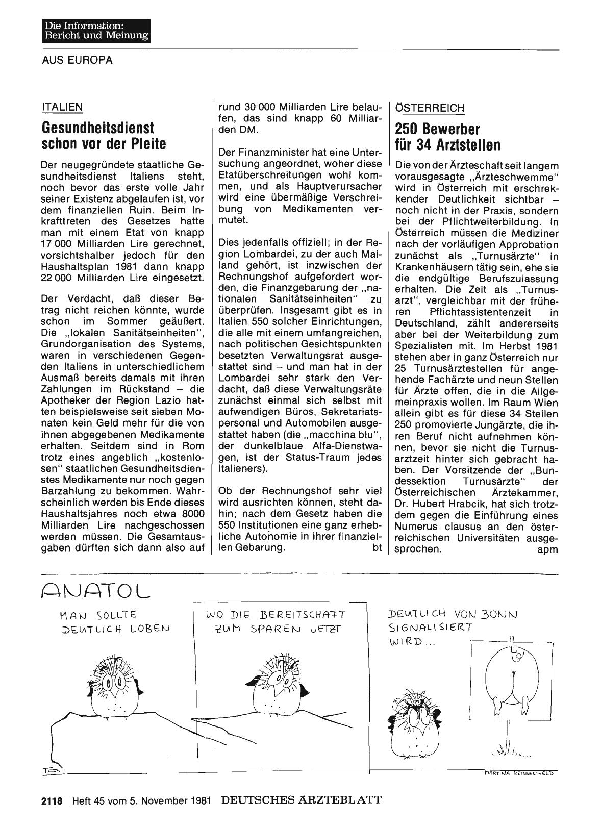 Vorschauseite 1: ITALIEN: Gesundheitsdienst schon vor der Pleite