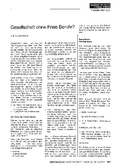 Vorschauseite 1: Gesellschaft ohne Freie Berufe?