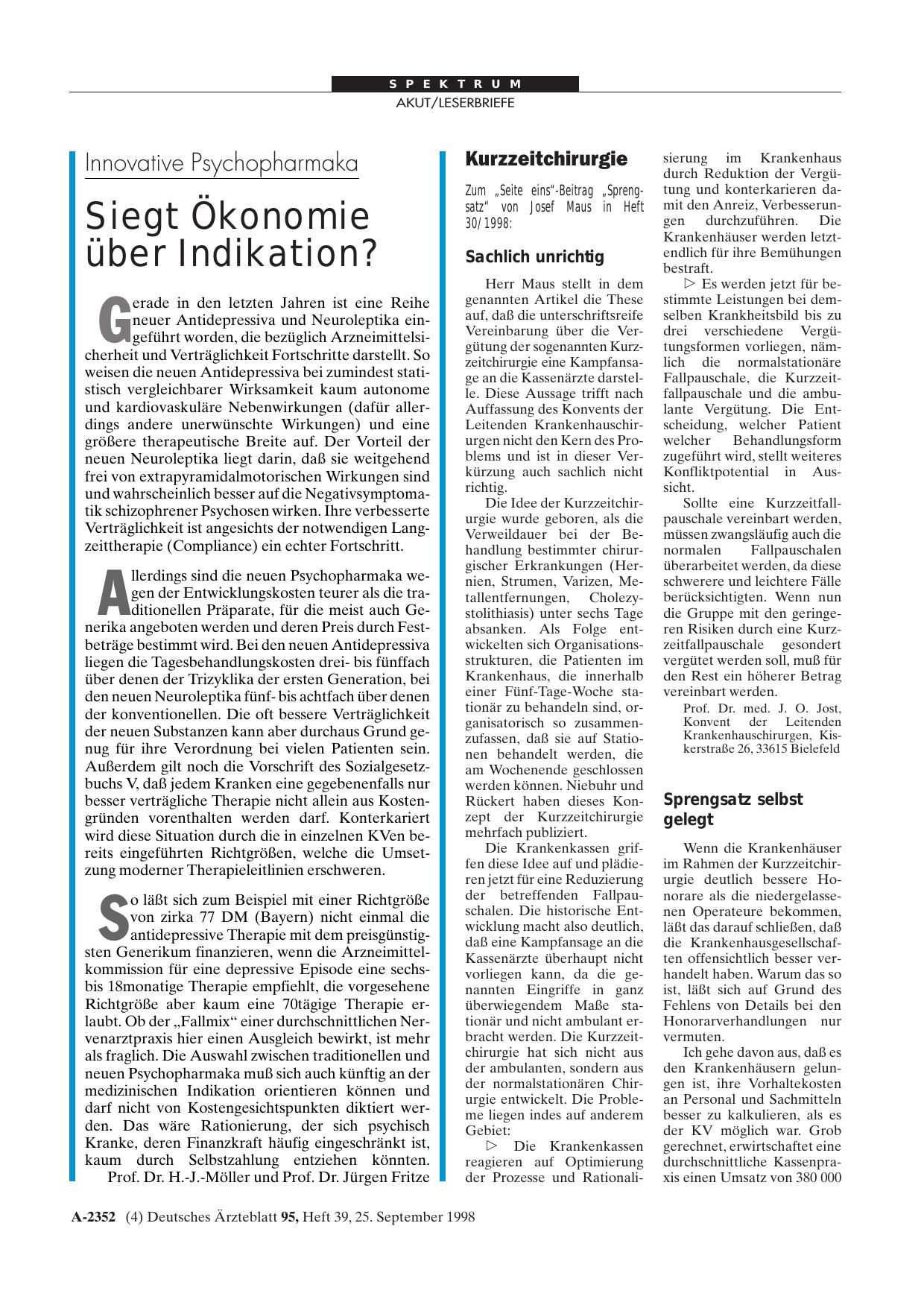 Vorschauseite 1: Kurzzeitchirurgie: Sachlich unrichtig