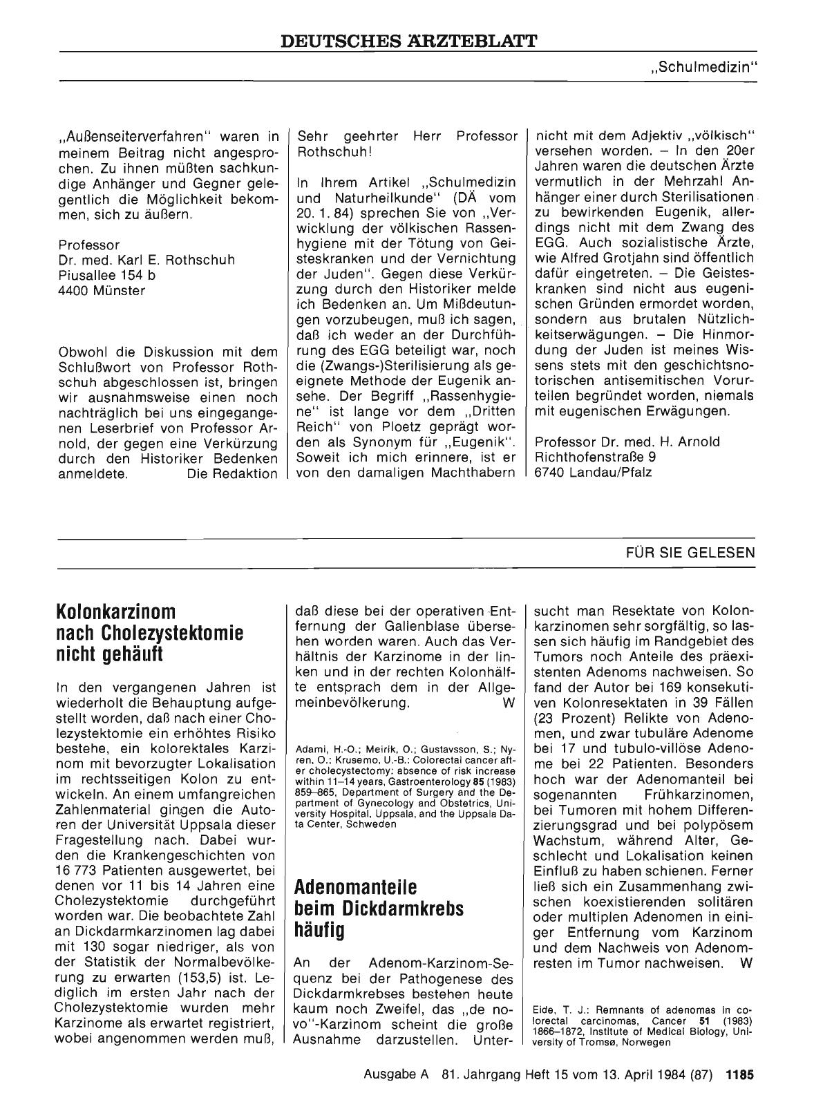 Vorschauseite 1: Adenomanteile beim Dickdarmkrebs häufig