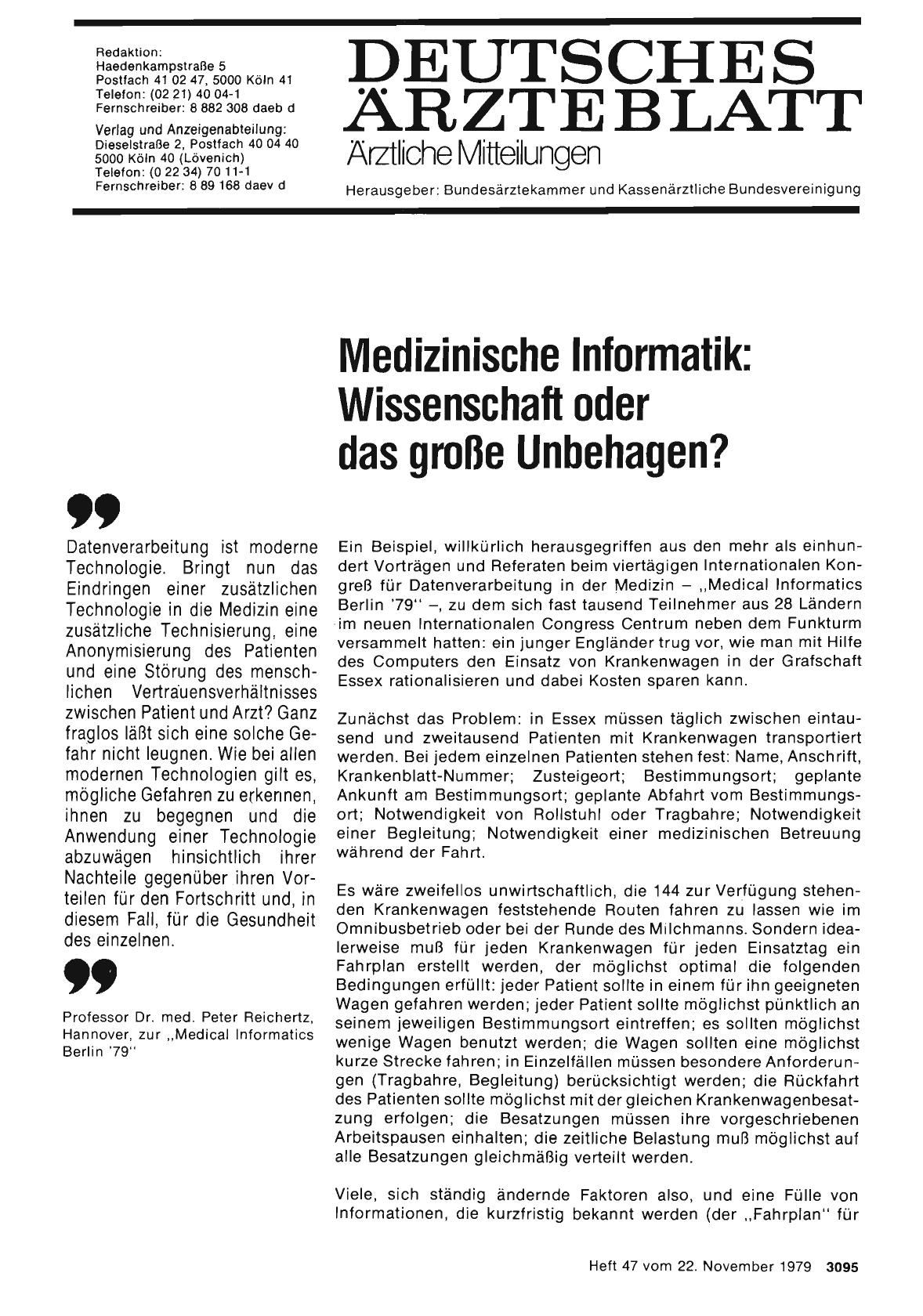 Vorschauseite 1: Medizinische Informatik: Wissenschaft oder das große Unbehagen?