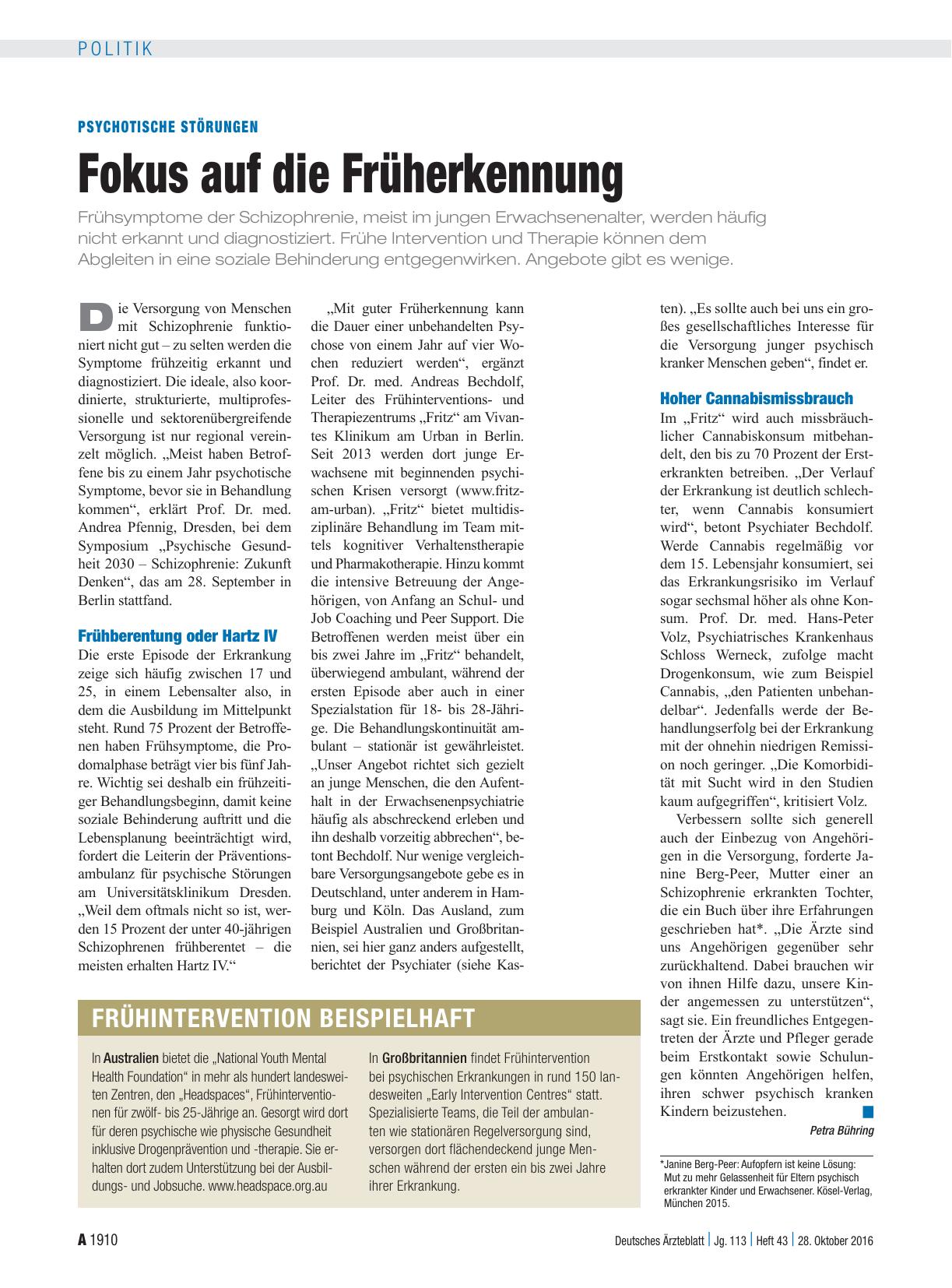 Vorschauseite 1: Psychotische Störungen: Fokus auf die Früherkennung