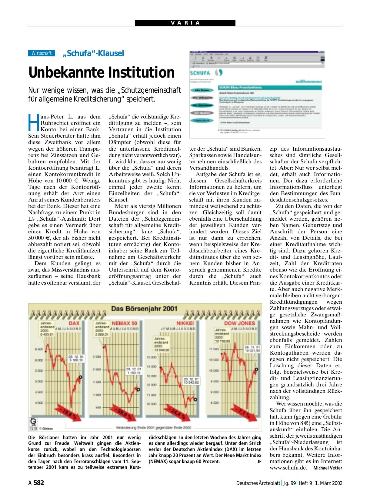 Vorschauseite 1: Das Börsenjahr 2001