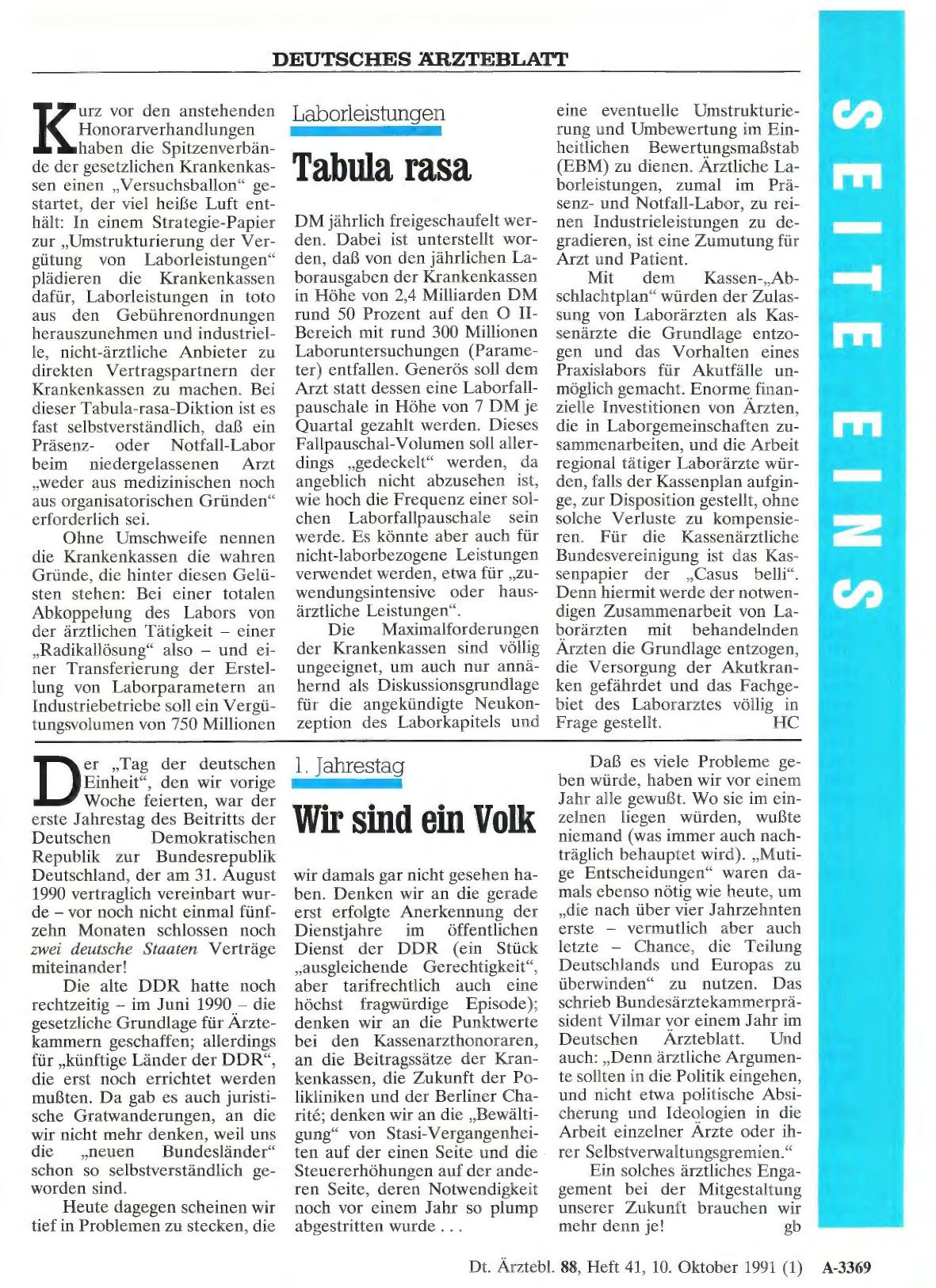 Vorschauseite 1: 1. Jahrestag: Wir sind ein Volk