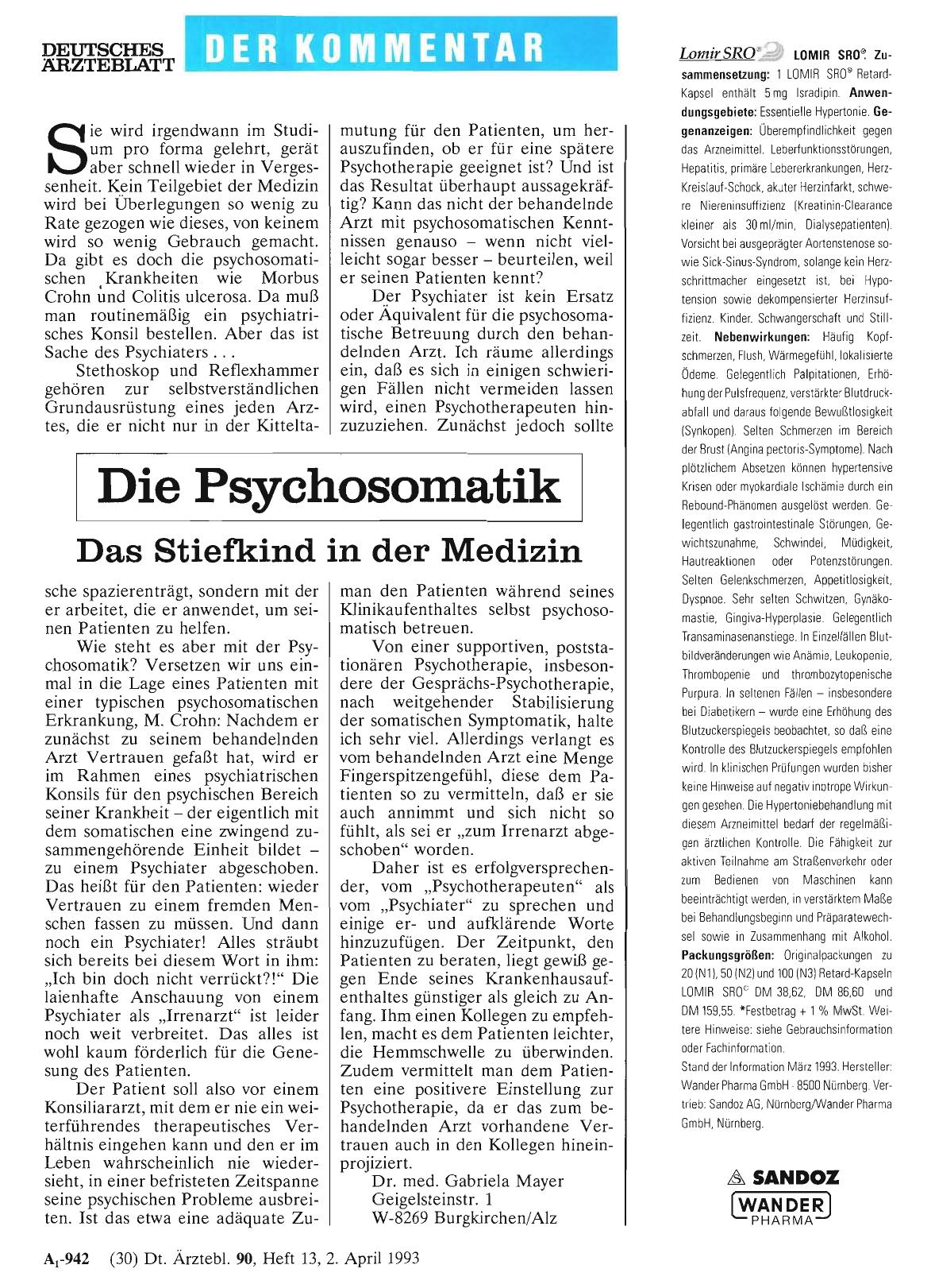 Vorschauseite 1: Die Psychosomatik: Das Stiefkind in der Medizin