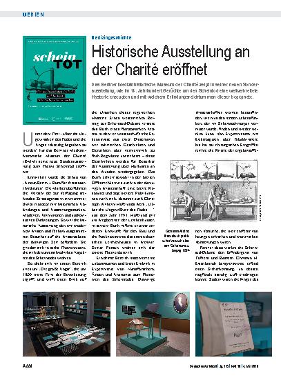 Vorschauseite 1: Medizingeschichte: Historische Ausstellung an der Charité eröffnet