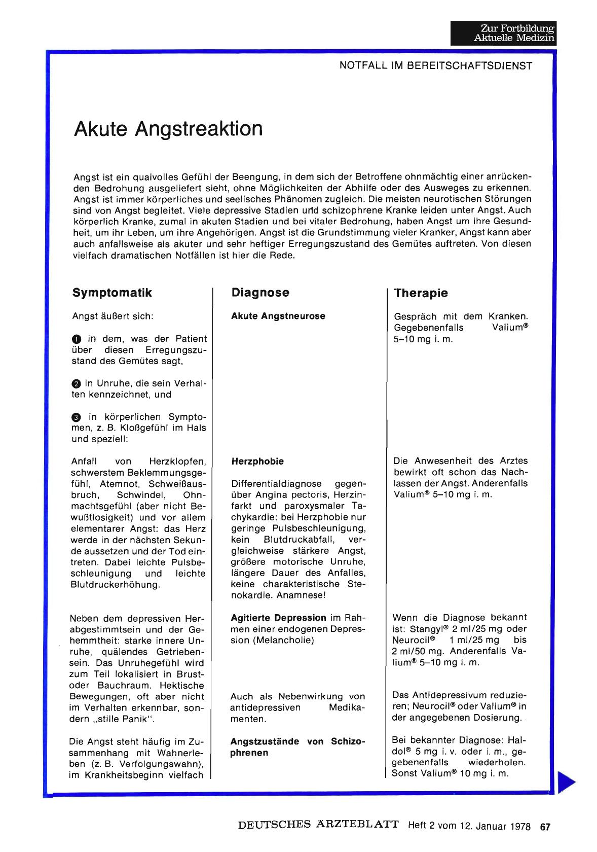 Vorschauseite 1: Akute Angstreaktion