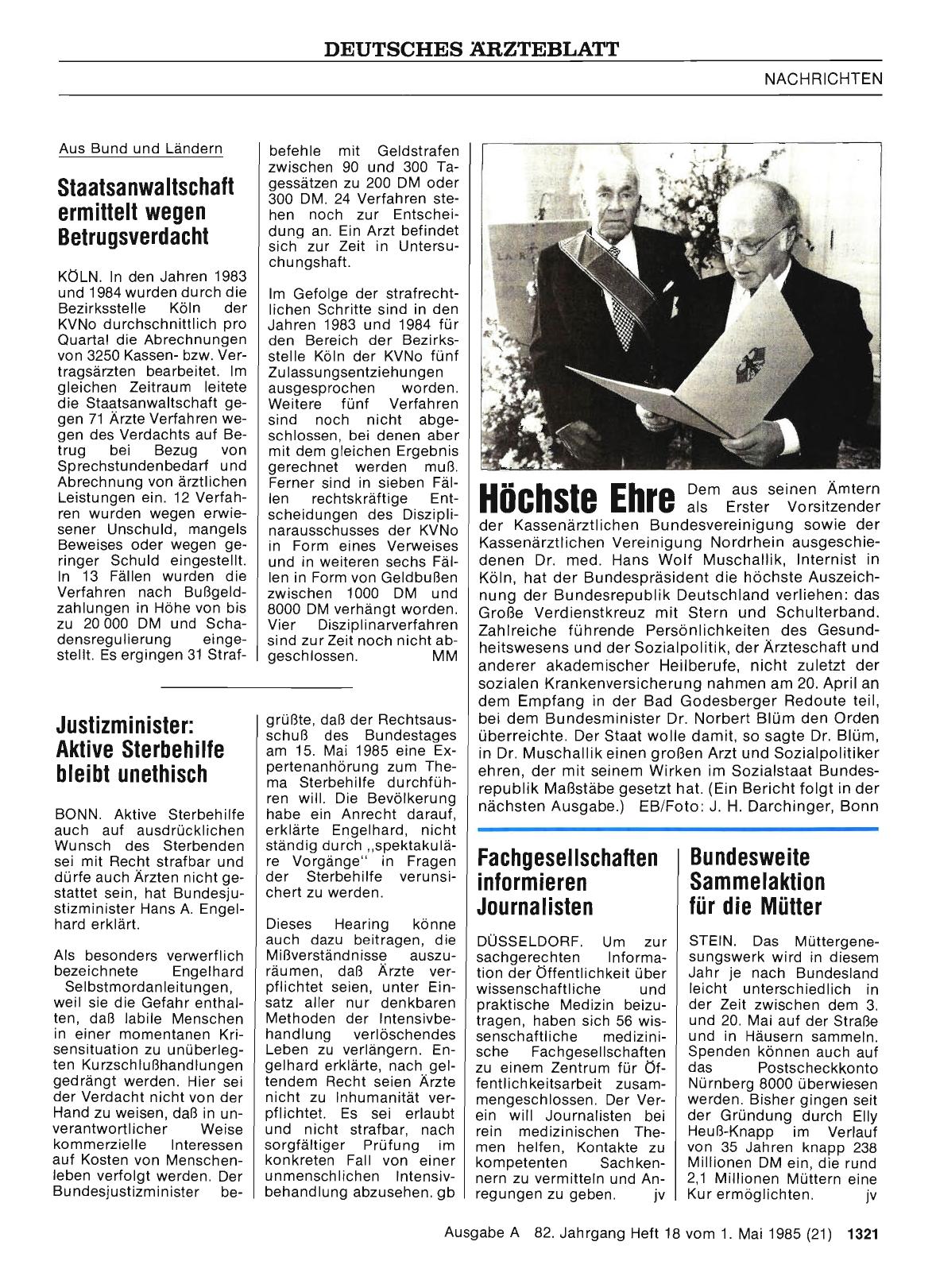 Vorschauseite 1: Bundesweite Sammelaktion für die Mütter