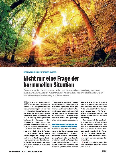 Vorschauseite 1: Beschwerden in den Wechseljahren: Nicht nur eine Frage der hormonellen Situation
