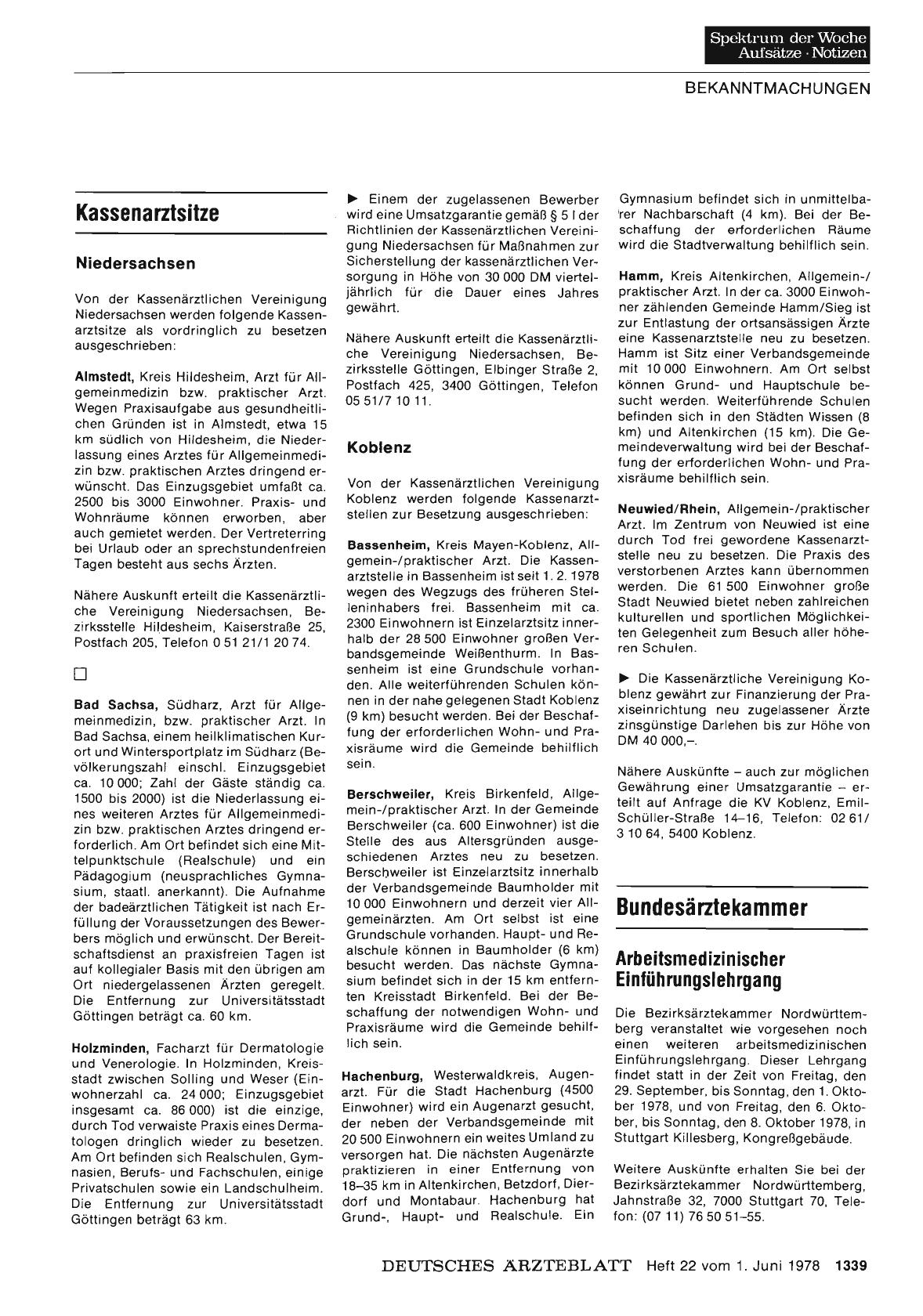 Vorschauseite 1: Bundesärztekammer