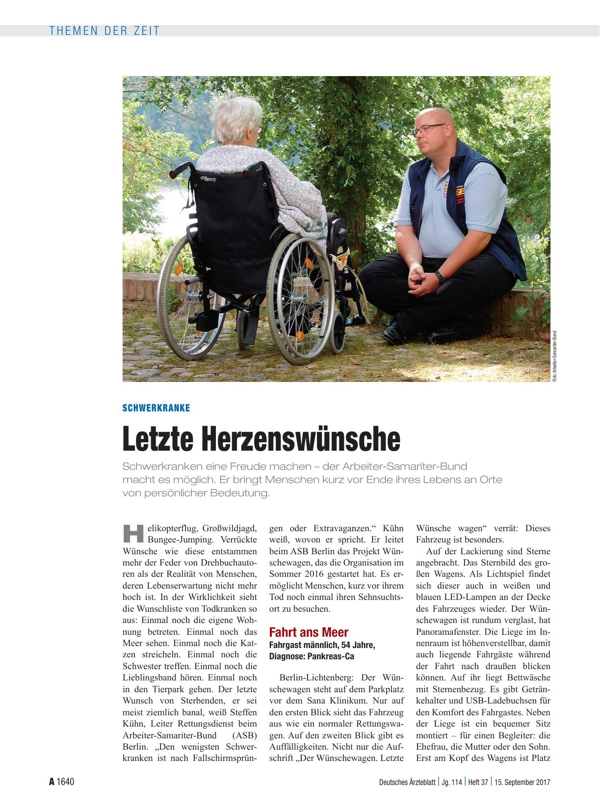 Vorschauseite 1: Schwerkranke: Letzte Herzenswünsche