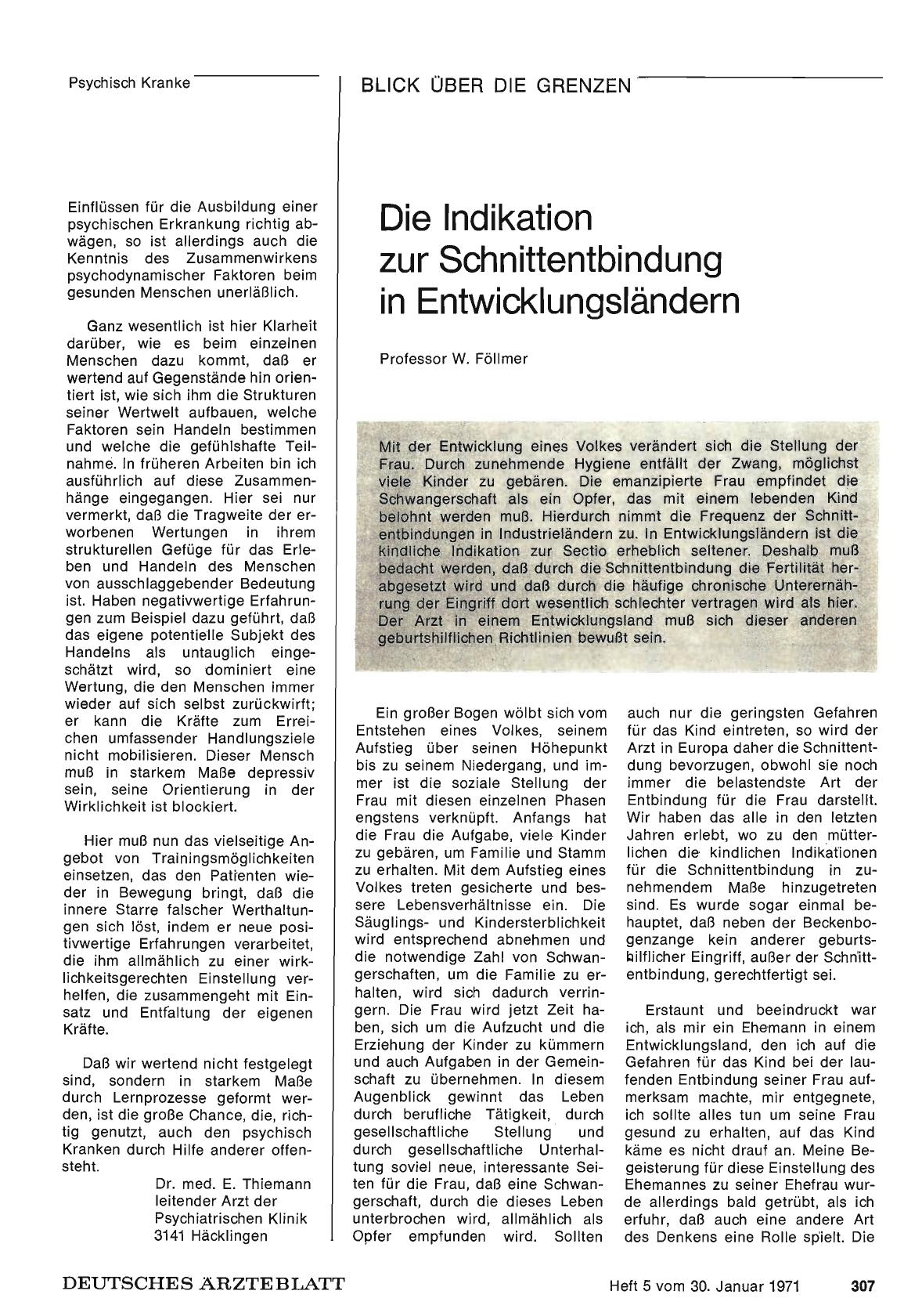 Vorschauseite 1: Die Indikation zur Schnittentbindung in Entwicklungsländern