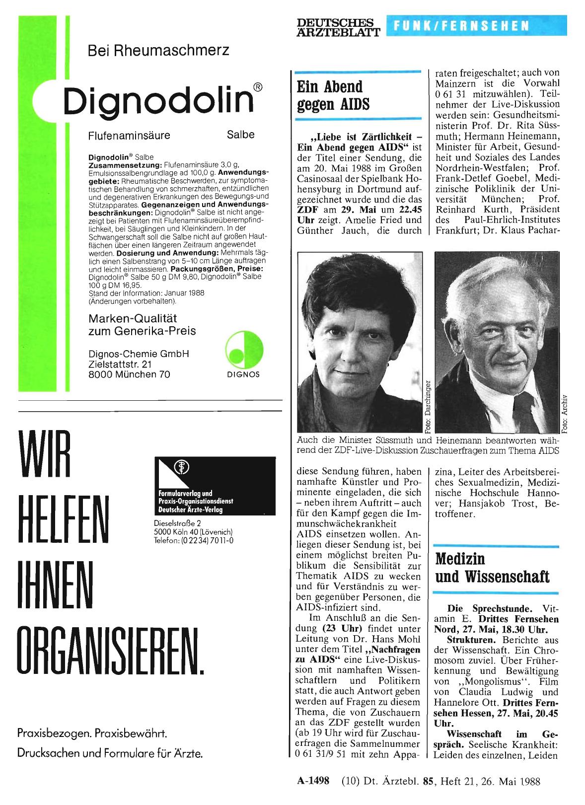 Vorschauseite 1: Ein Abend gegen AIDS