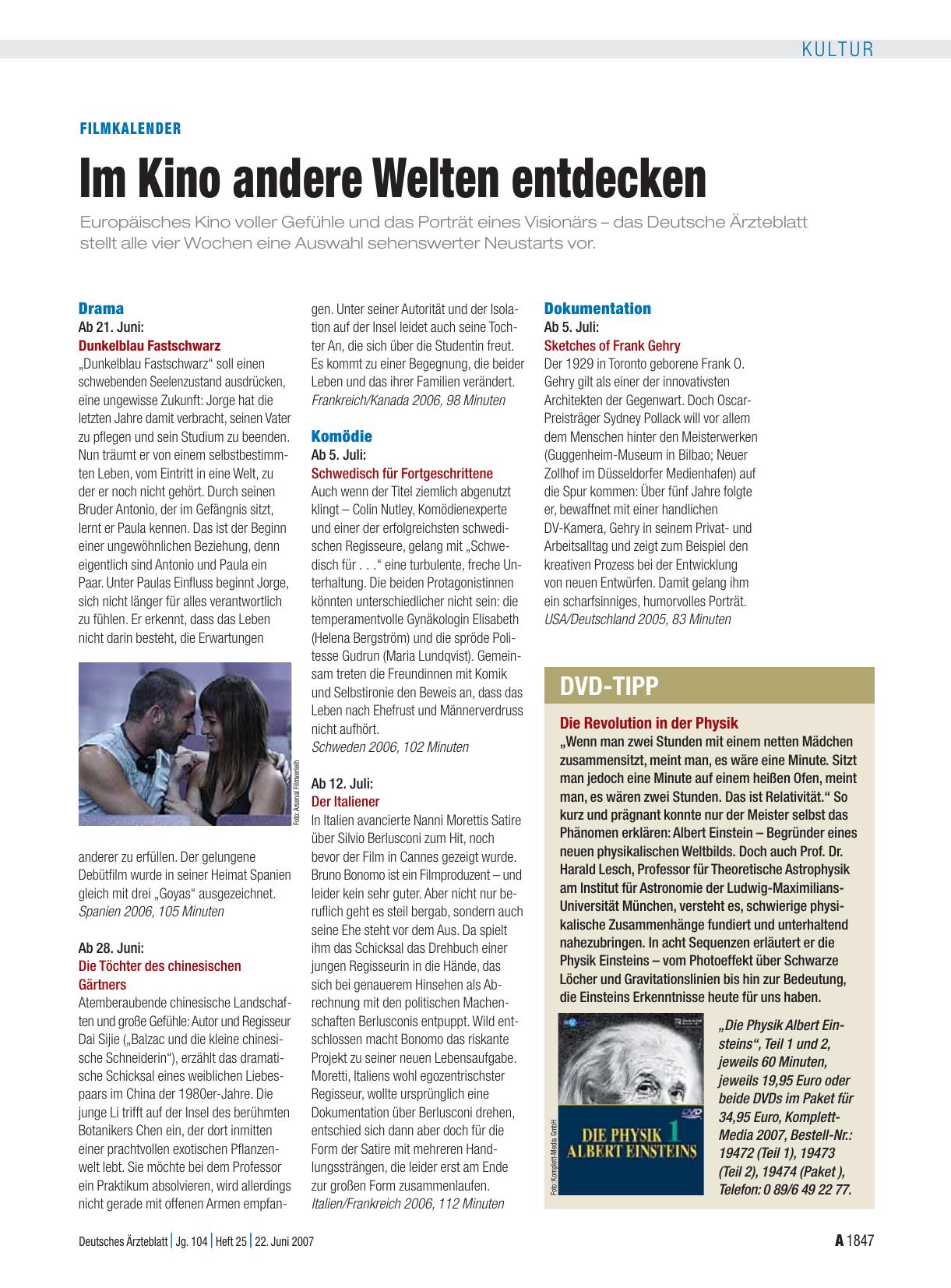 Vorschauseite 1: Filmkalender: Im Kino andere Welten entdecken
