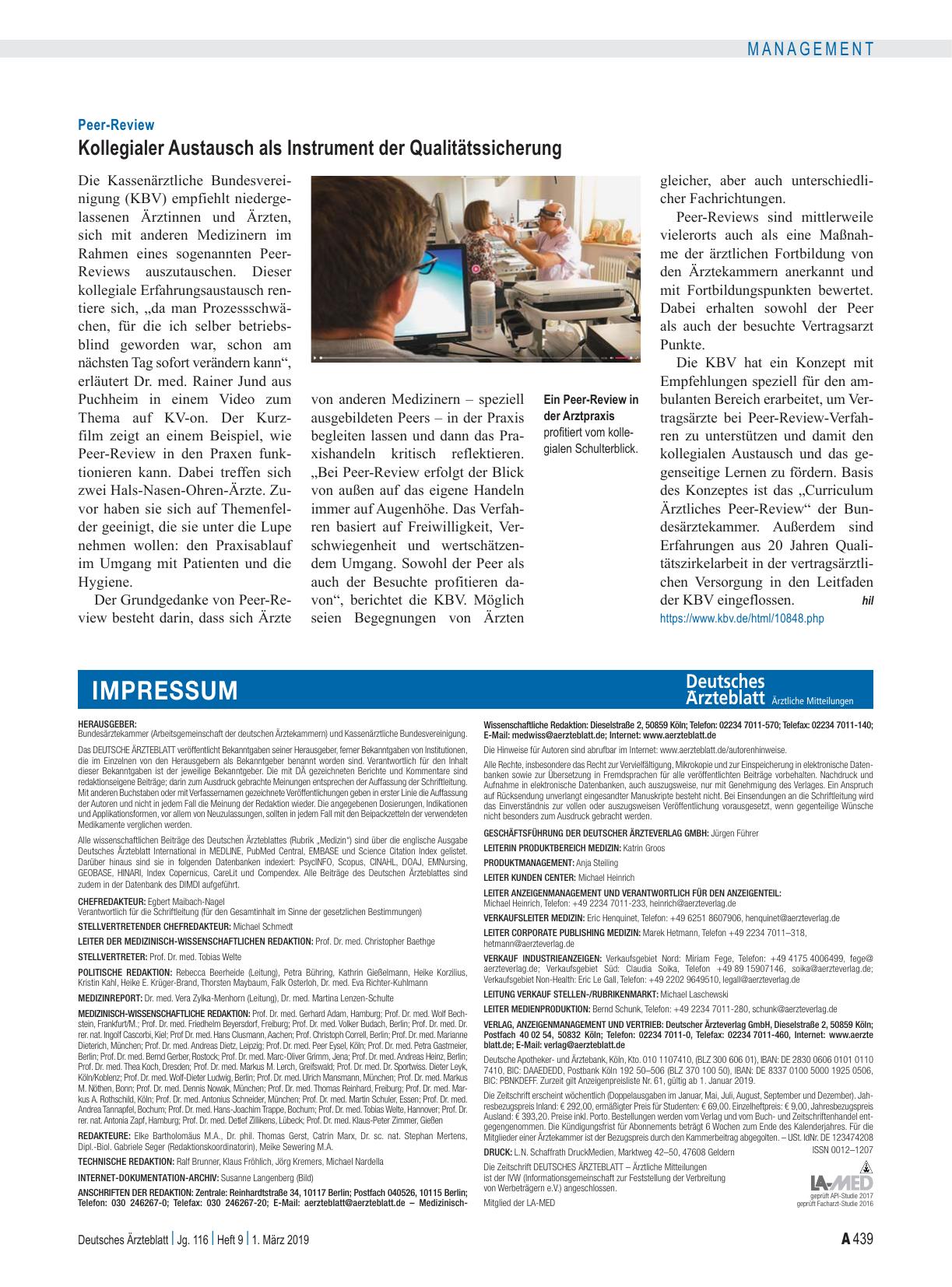Vorschauseite 1: Peer-Review: Kollegialer Austausch als Instrument der Qualitätssicherung