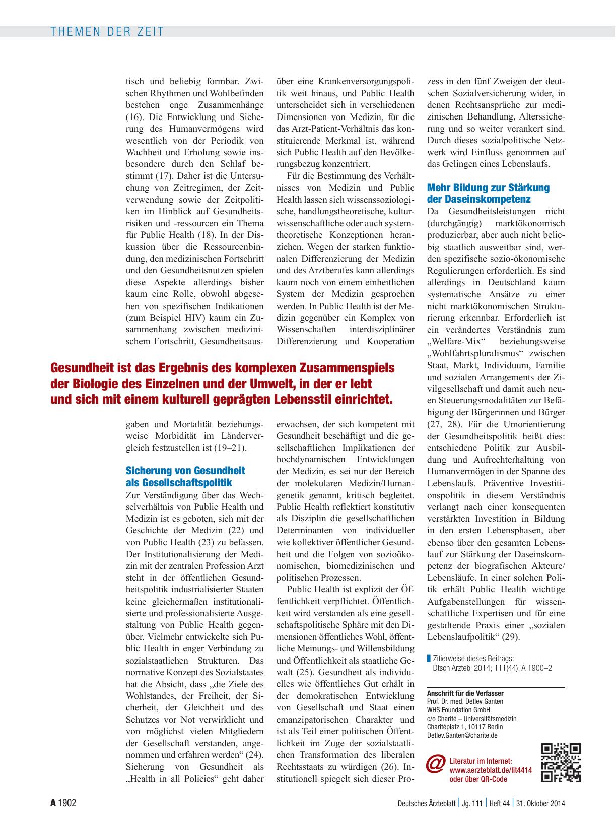 Vorschauseite 3: Public Health: Gesundheit ist mehr als Medizin