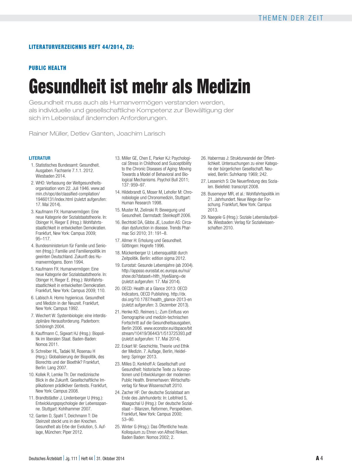 Vorschauseite 4: Public Health: Gesundheit ist mehr als Medizin