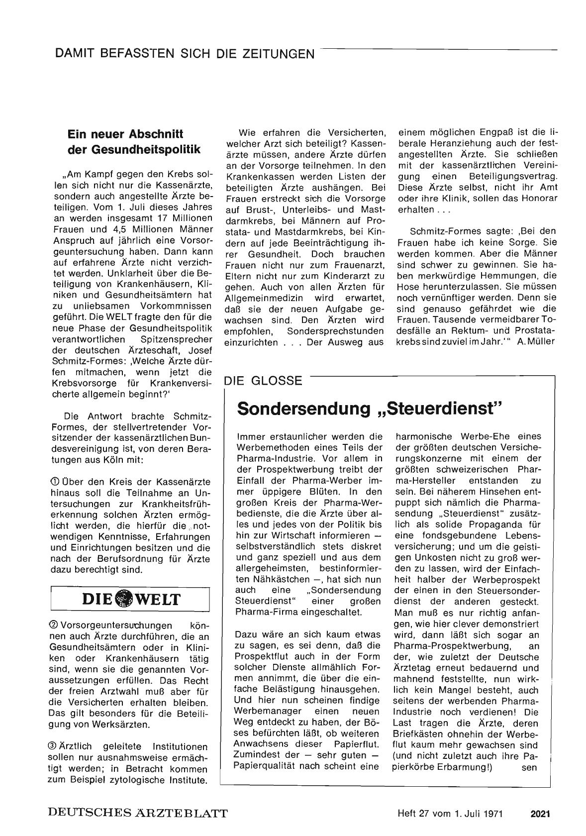 Vorschauseite 1: Ein neuer Abschnitt der Gesundheitspolitik