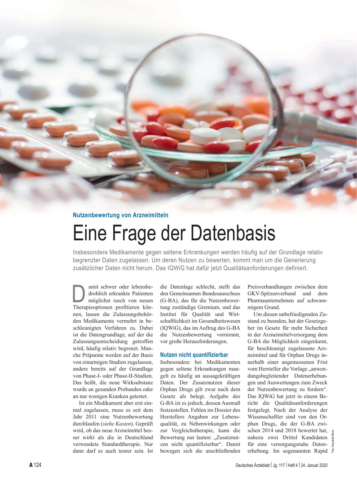 Vorschauseite 1: Nutzenbewertung von Arzneimitteln: Eine Frage der Datenbasis