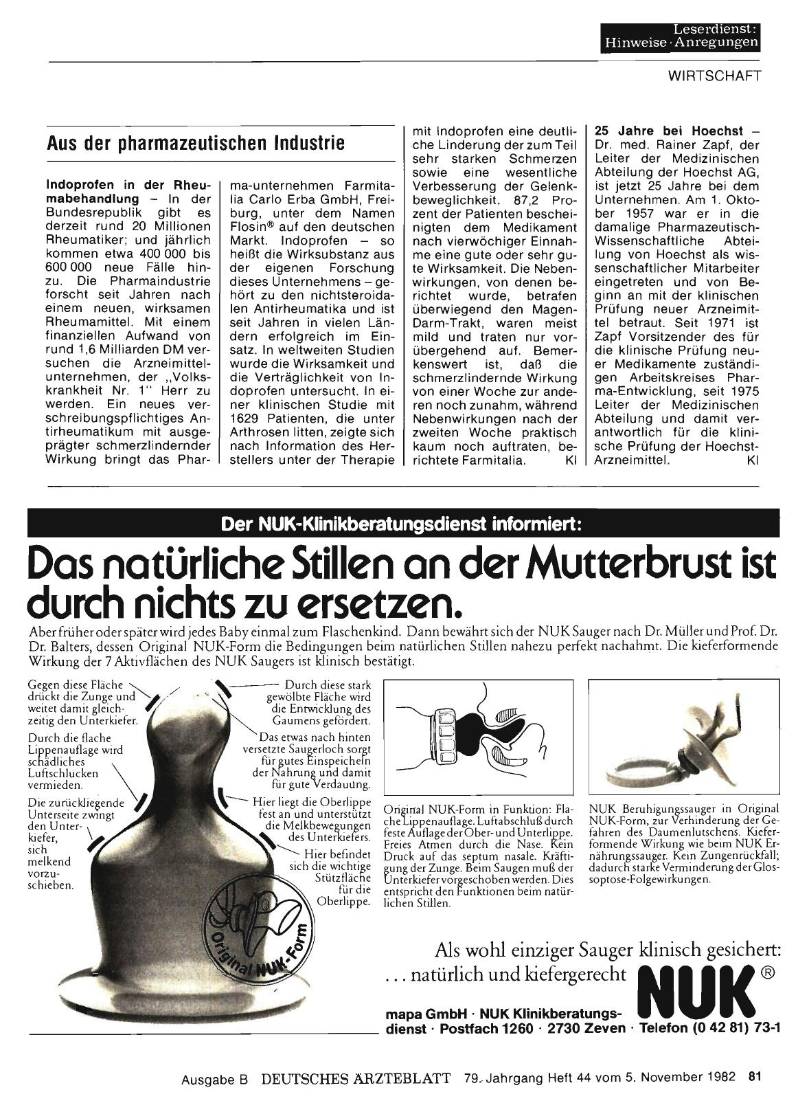 Vorschauseite 1: Aus der pharmazeutischen Industrie: Indoprofen in der Rheumabehandlung