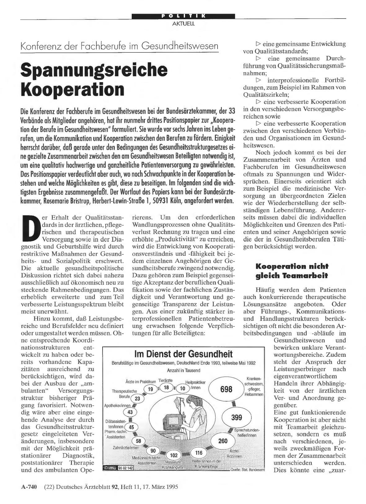 Vorschauseite 1: Konferenz der Fachberufe im Gesundheitswesen: Spannungsreiche Kooperation