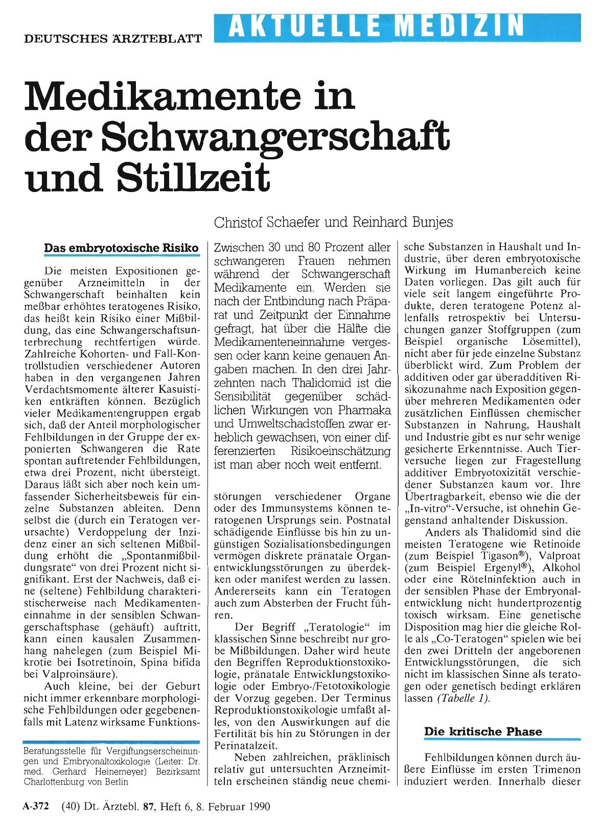 Vorschauseite 1: Medikamente in der Schwangerschaft und Stillzeit
