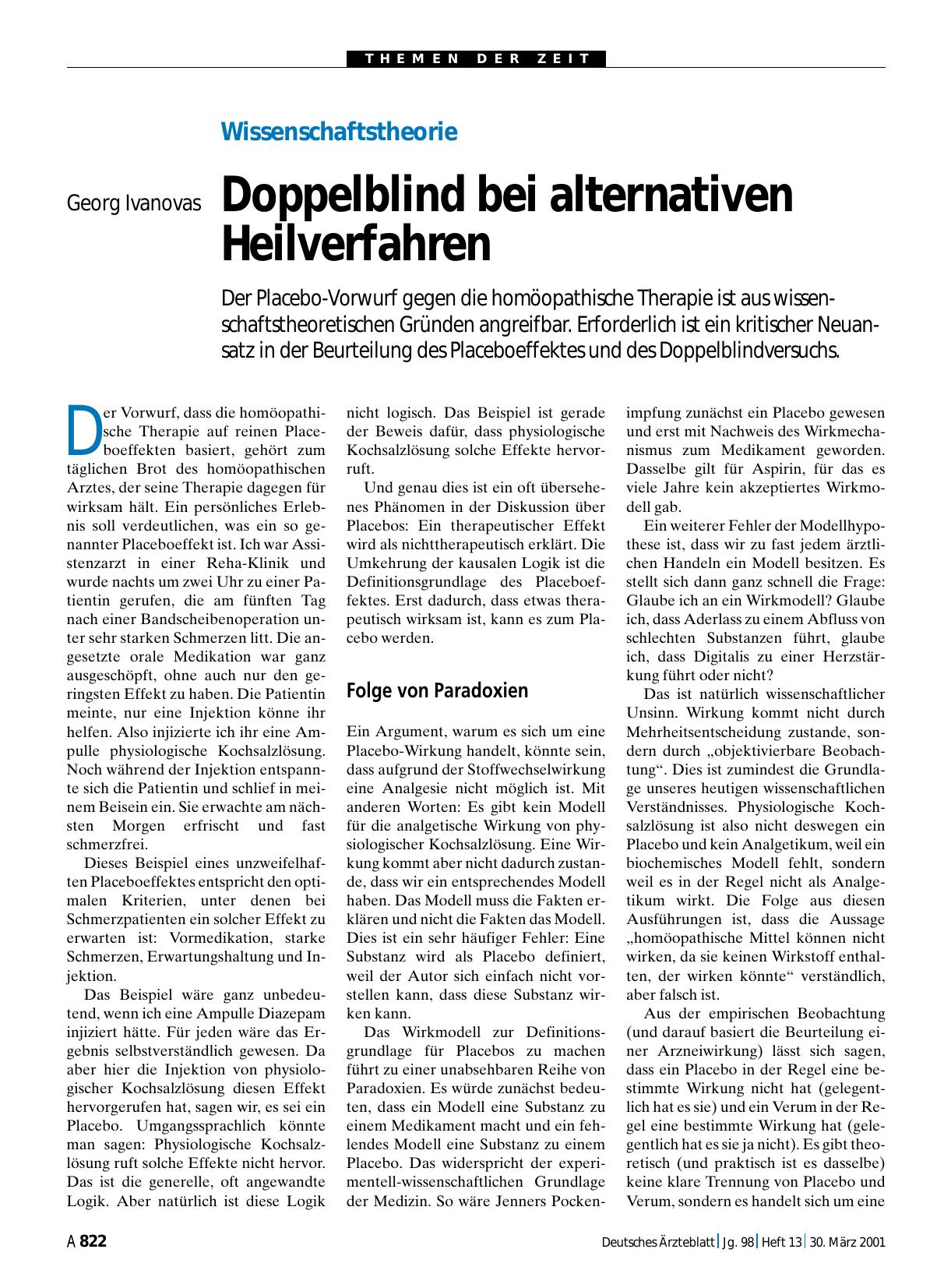 Vorschauseite 1: Wissenschaftstheorie: Doppelblind bei alternativen Heilverfahren