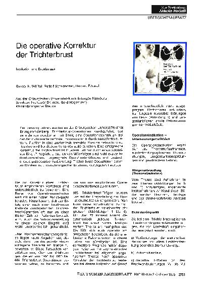 Vorschauseite 1: Die operative Korrektur der Trichterbrust: Indikation und Ergebnisse