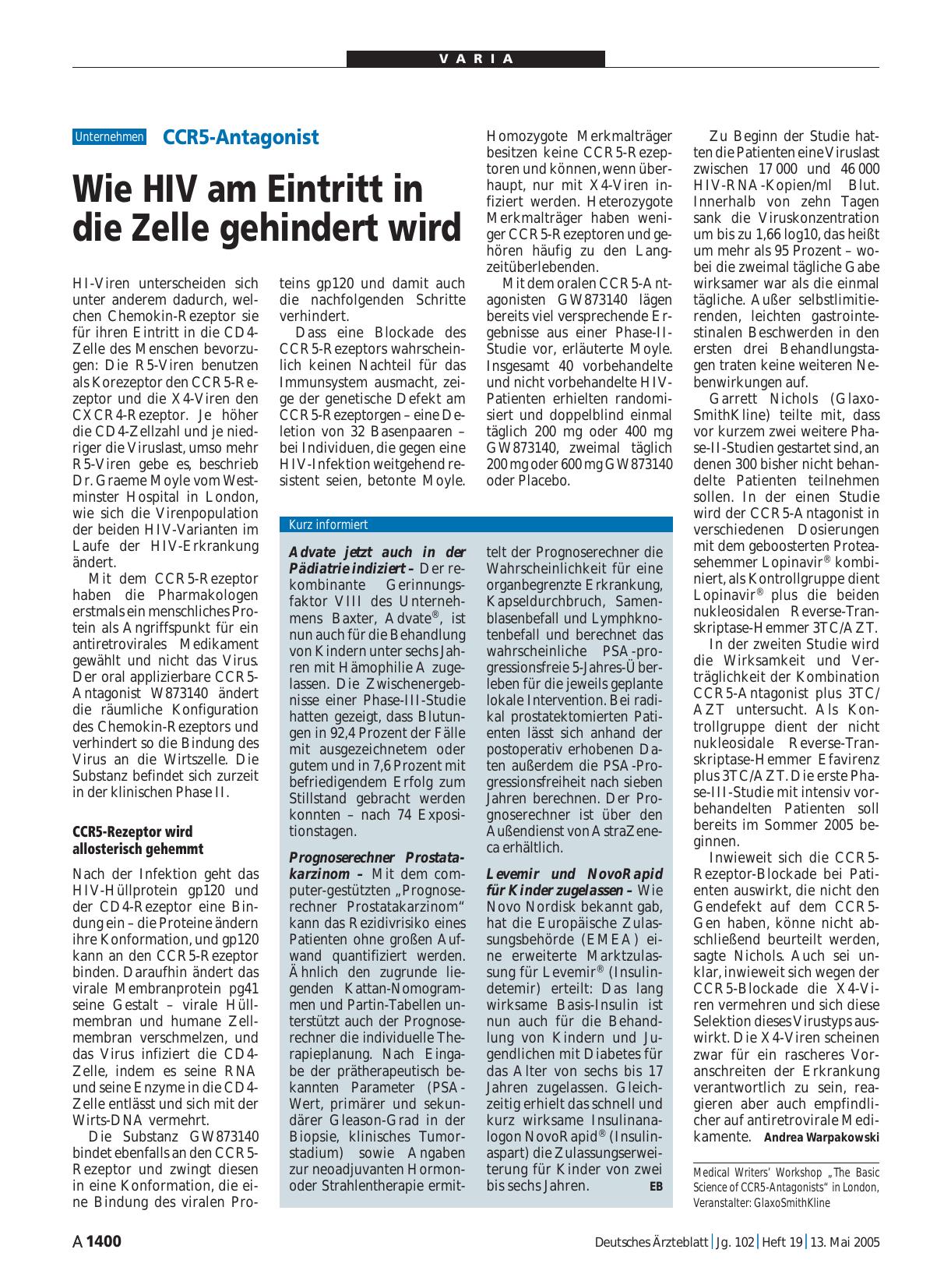 Vorschauseite 1: Levemir und NovoRapid für Kinder zugelassen