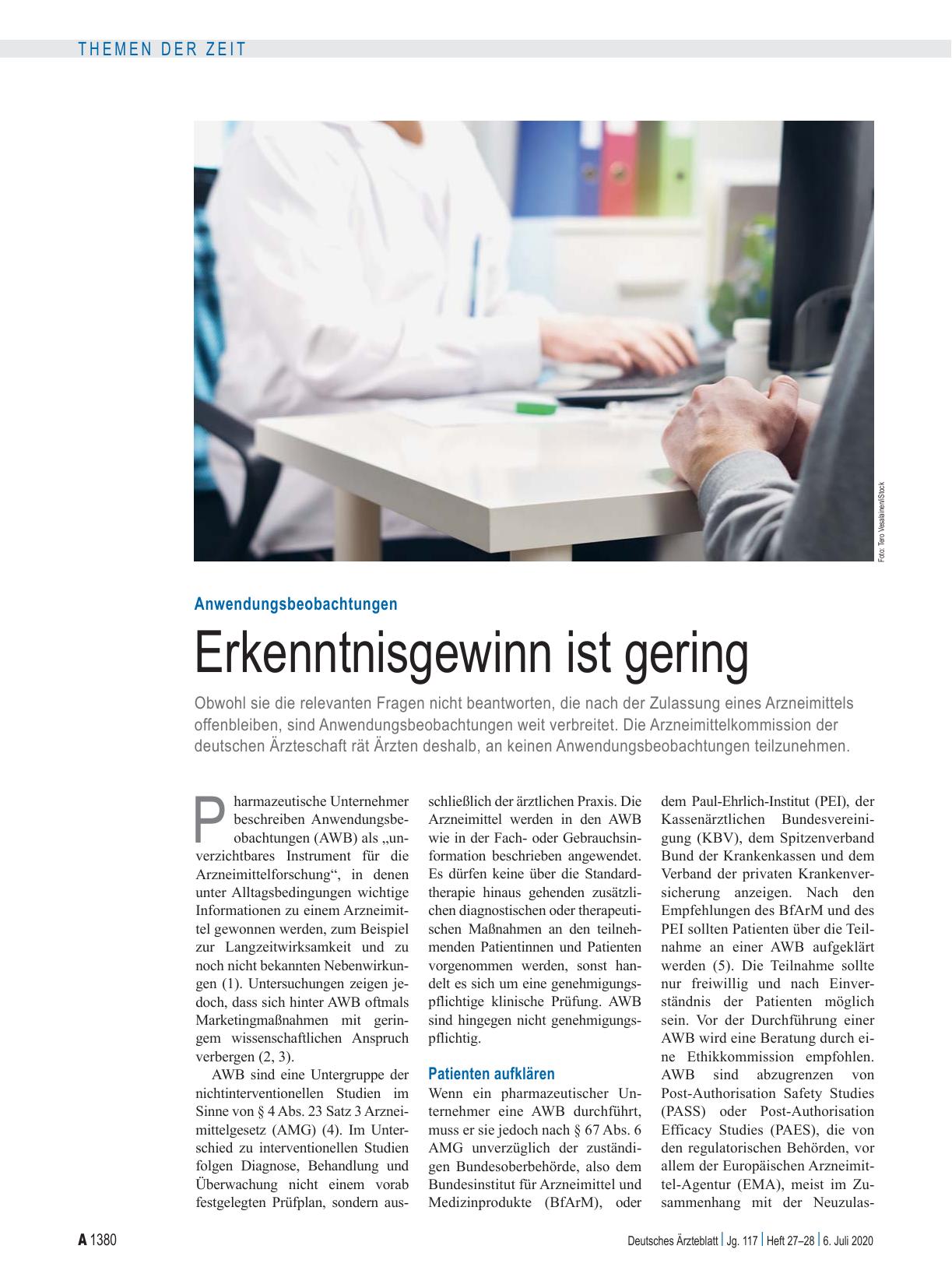 Vorschauseite 1: Anwendungsbeobachtungen: Erkenntnisgewinn ist gering