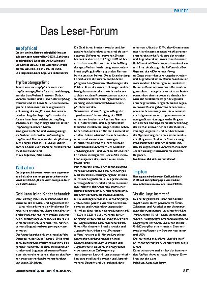 Vorschauseite 1: Pädiatrie: Geld kann keine Kinder behandeln