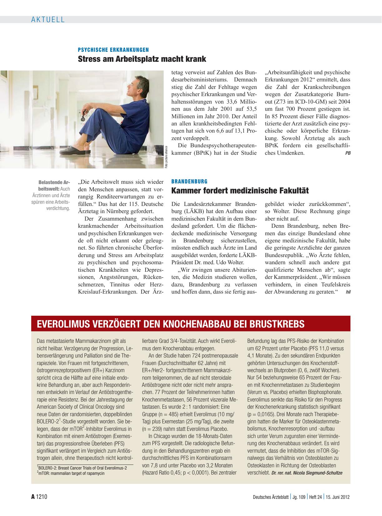 Vorschauseite 1: Everolimus verzögert den Knochenabbau bei Brustkrebs