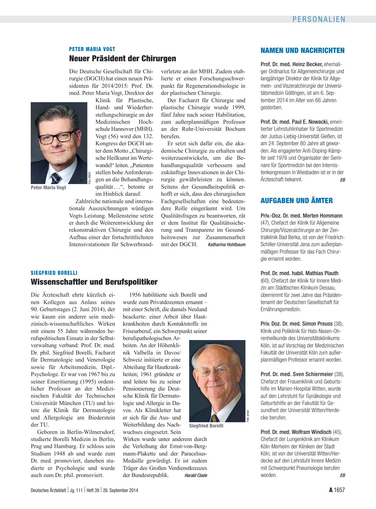 Vorschauseite 1: Namen und Nachrichten