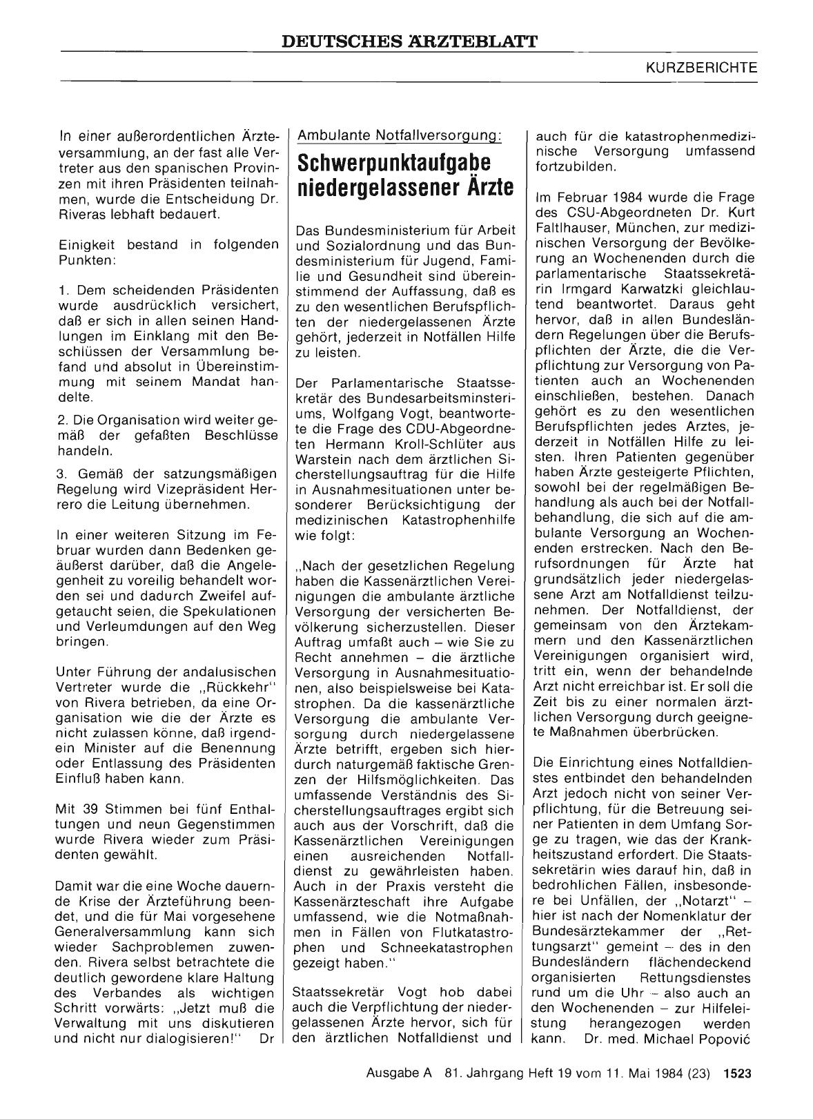 Vorschauseite 1: Ambulante Notfallversorgung: Schwerpunktaufgabe niedergelassener Ärzte