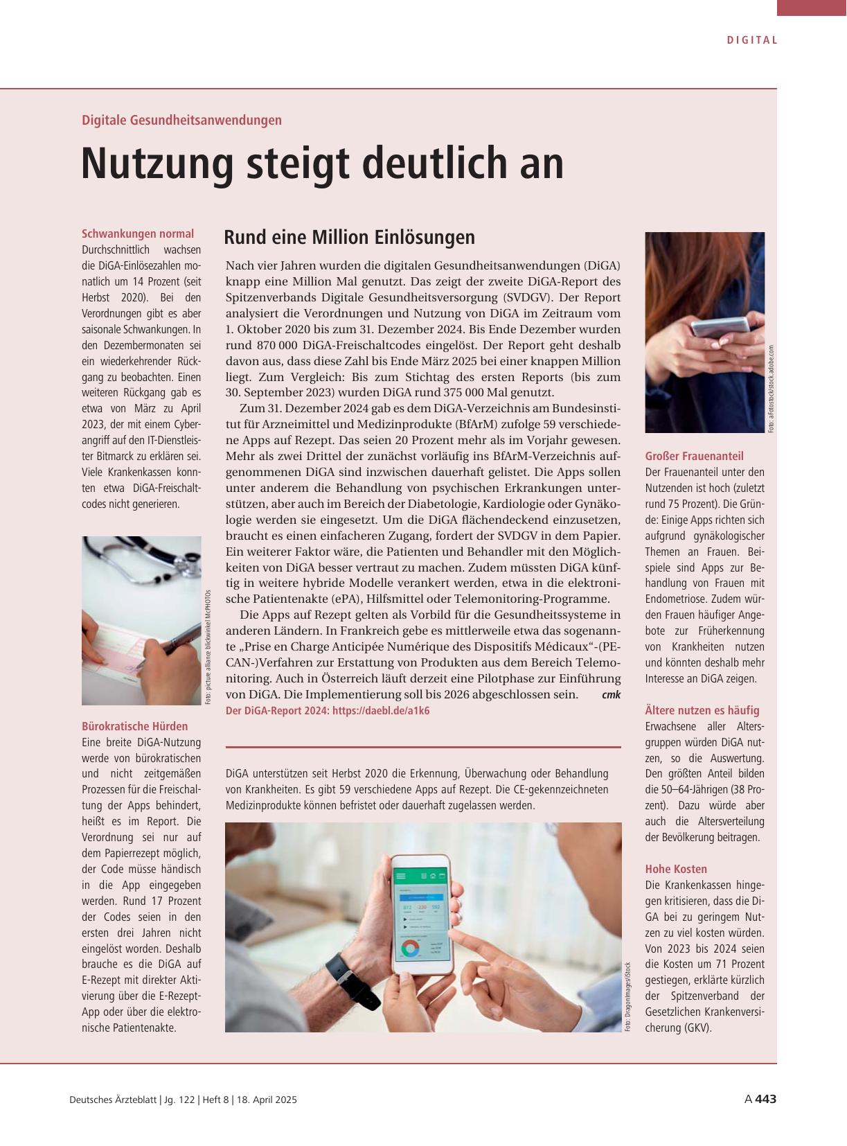 Vorschauseite 1: Digitale Gesundheitsanwendungen: Nutzung steigt deutlich an