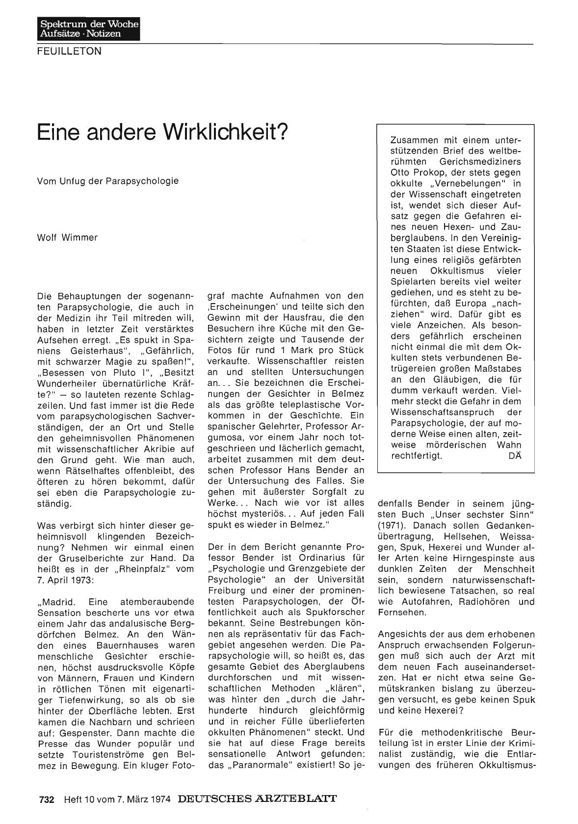 Vorschauseite 1: Eine andere Wirklichkeit?