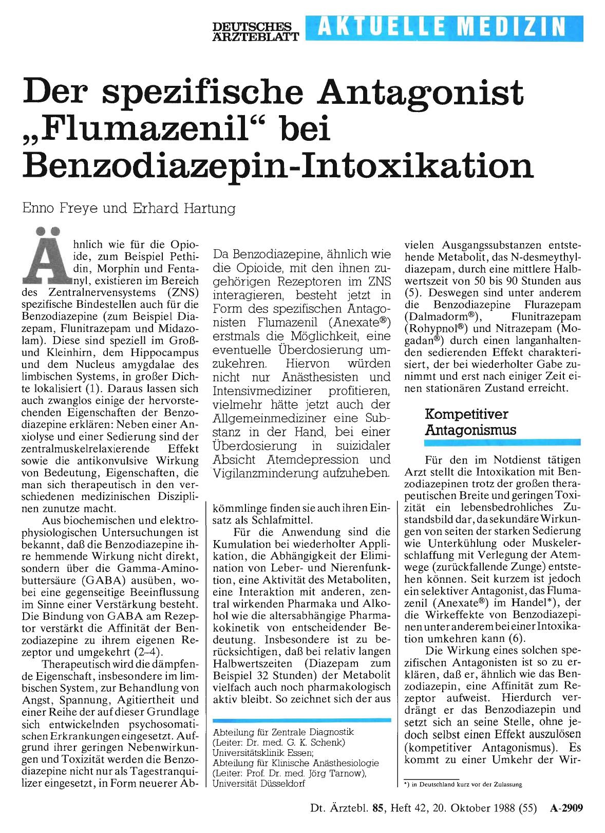 Vorschauseite 1: Der spezifische Antagonist „Flumazenil“ bei Benzodiazepin-Intoxikation
