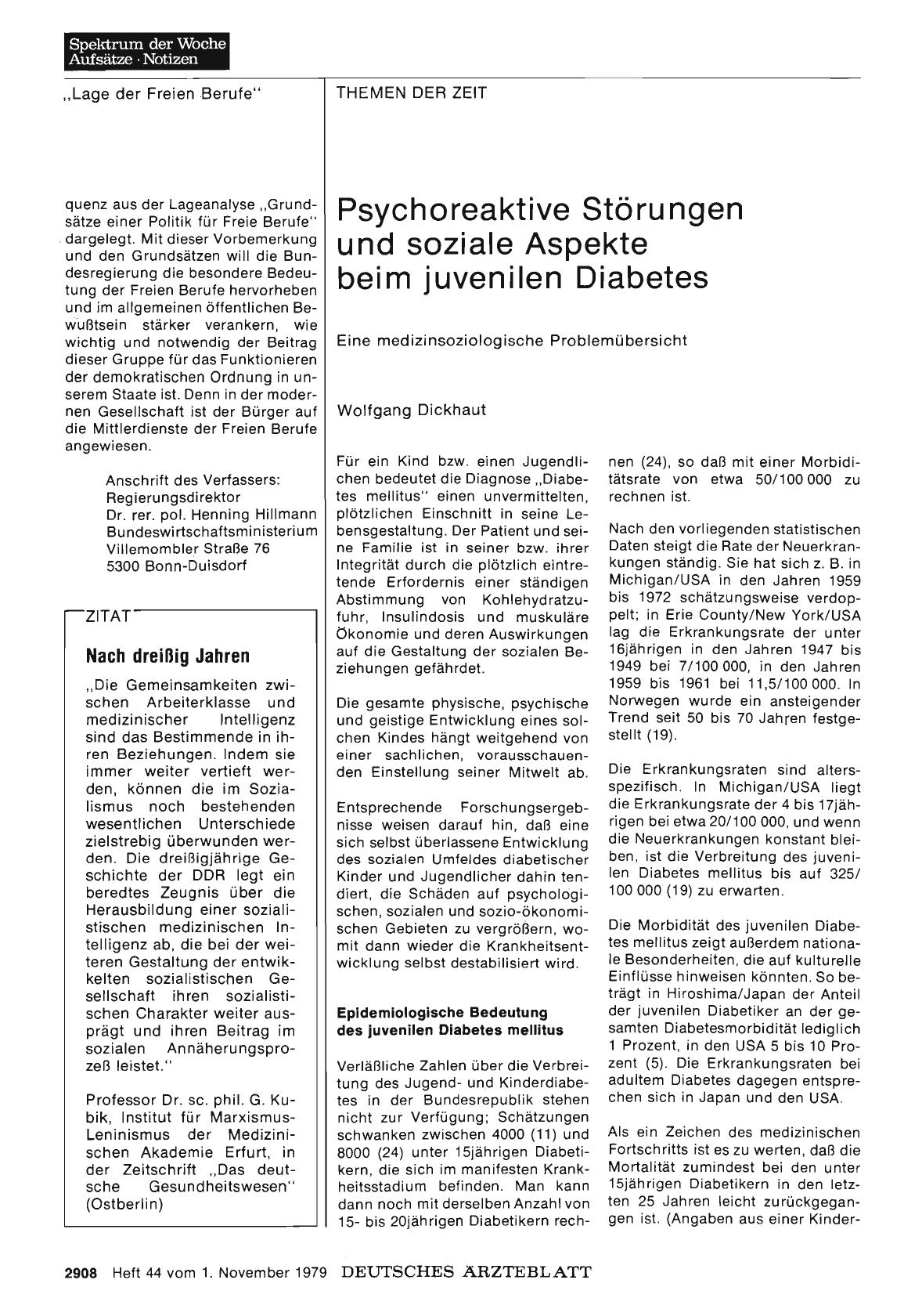 Vorschauseite 1: Psychoreaktive Störungen und soziale Aspekte beim juvenilen Diabetes: Eine medizinsoziologische Problemübersicht