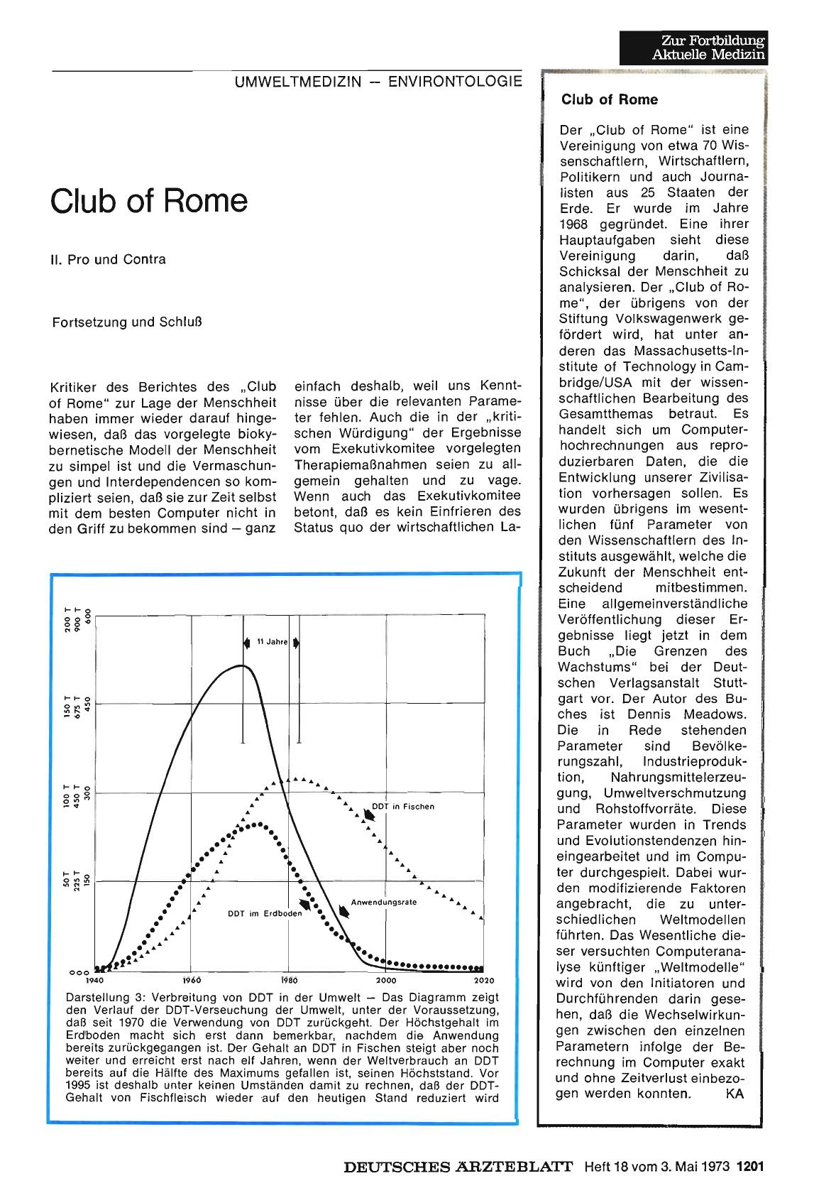 Vorschauseite 1: Club of Rome: II. Pro und Contra