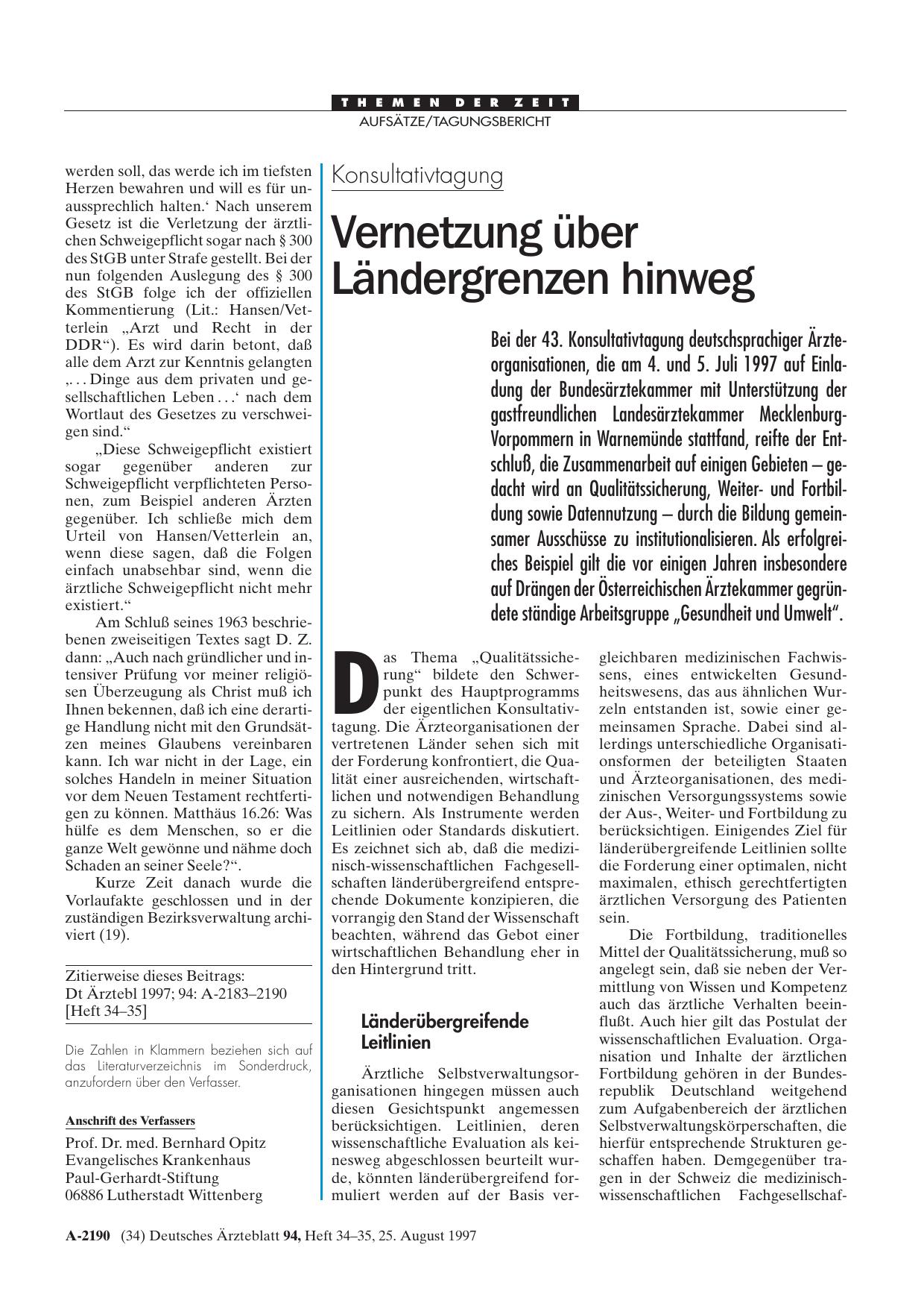 Vorschauseite 1: Konsultativtagung: Vernetzung über Ländergrenzen hinweg