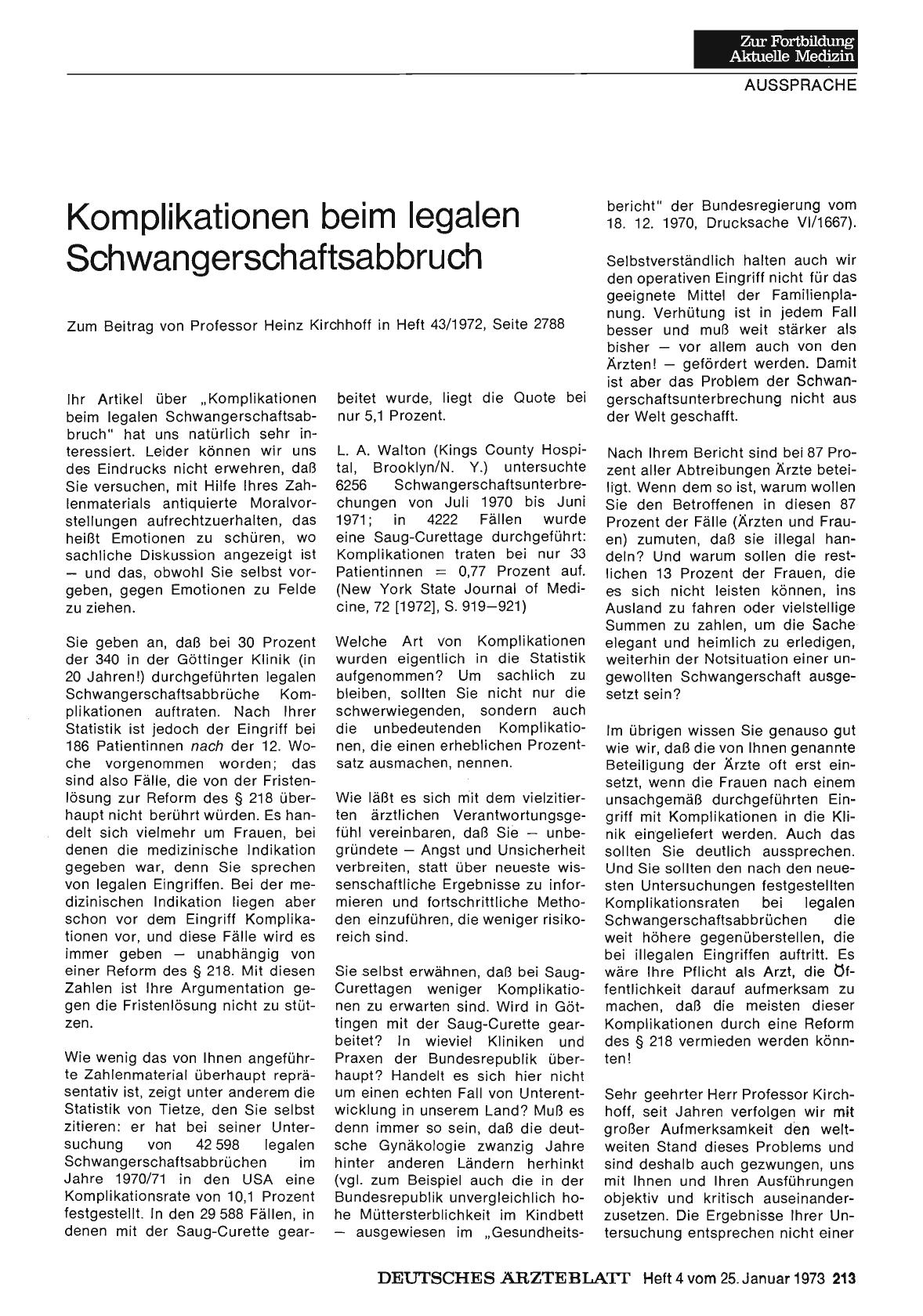 Vorschauseite 1: Komplikationen beim legalen Schwangerschaftsabbruch