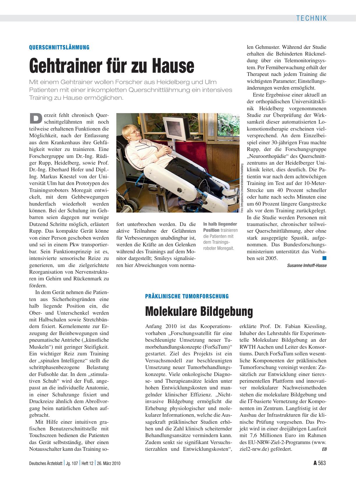 Vorschauseite 1: Präklinische Tumorforschung: Molekulare Bildgebung
