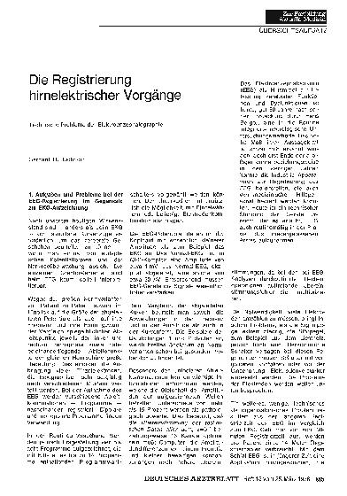 Vorschauseite 1: Die Registrierung hirnelektrischer Vorgänge