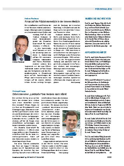 Vorschauseite 1: Christoph Kuppe: Entwickler einer „Landkarte“ des Herzens nach Infarkt