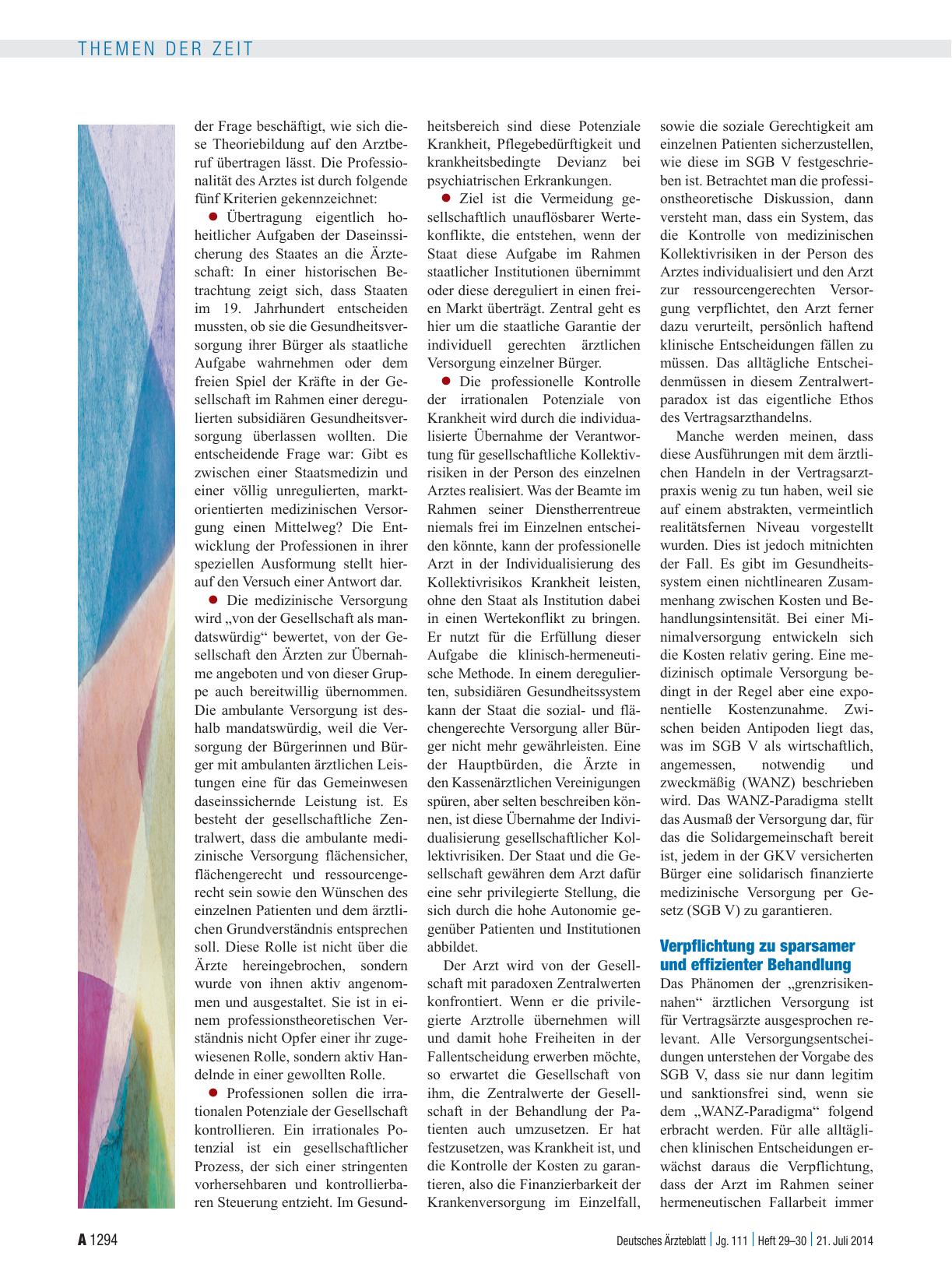 Vorschauseite 3: Vertragsärztliches System - Teil I: Von Eros und Ethos des Vertragsarztseins