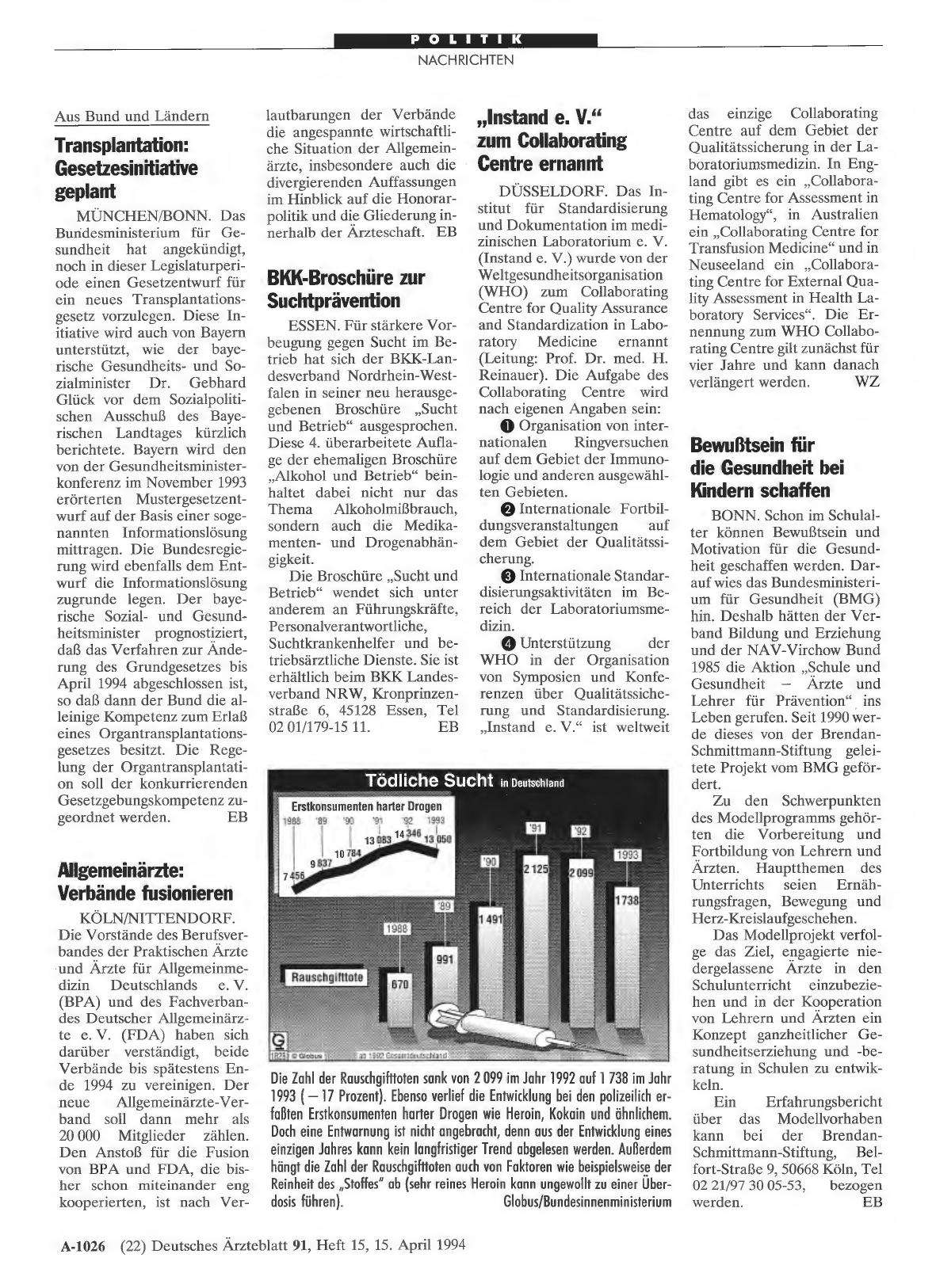 Vorschauseite 1: „Instand e. V. “ zum Collaborating Centre ernannt