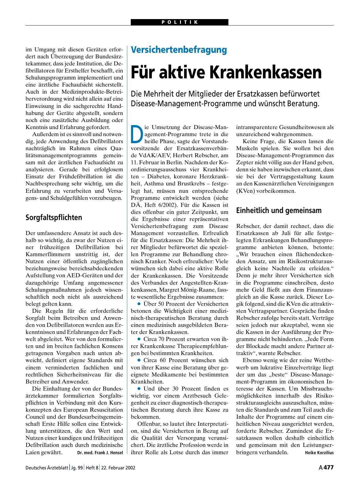 Vorschauseite 1: Versichertenbefragung: Für aktive Krankenkassen