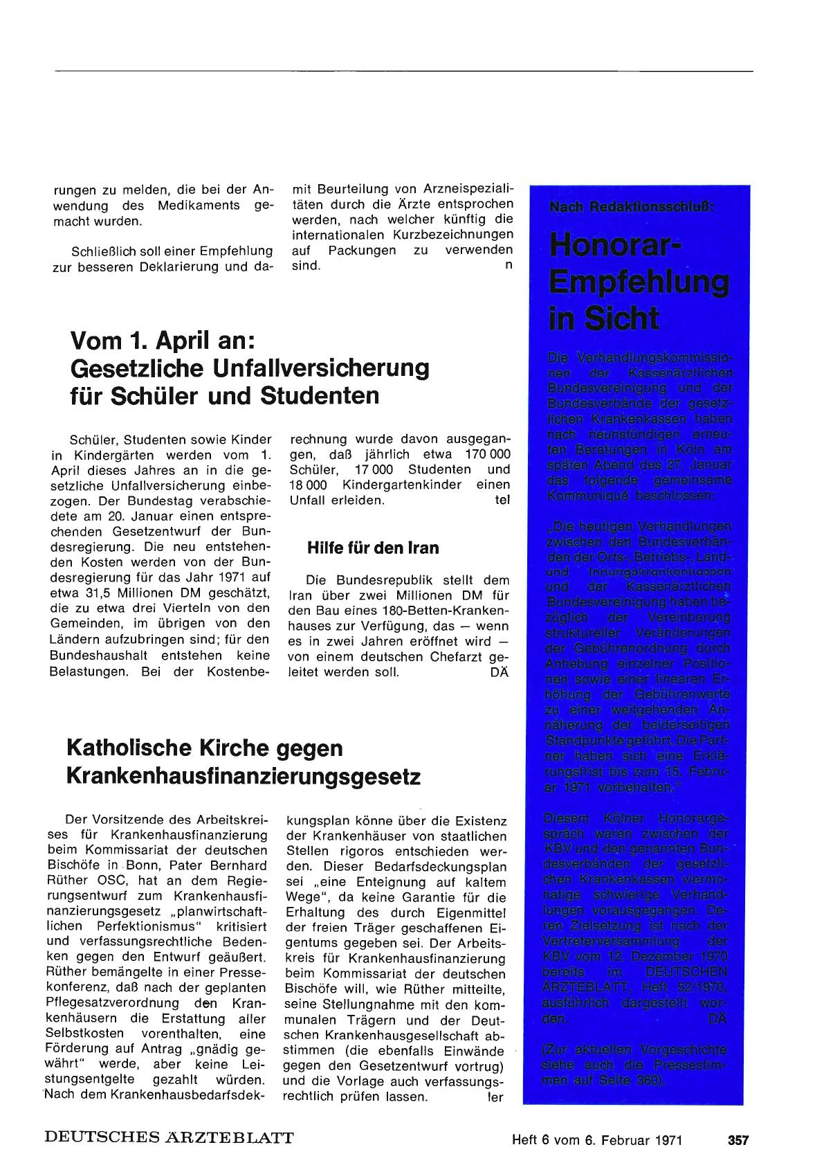 Vorschauseite 1: Nach Redaktionsschluß: Honorar-Empfehlung in Sicht