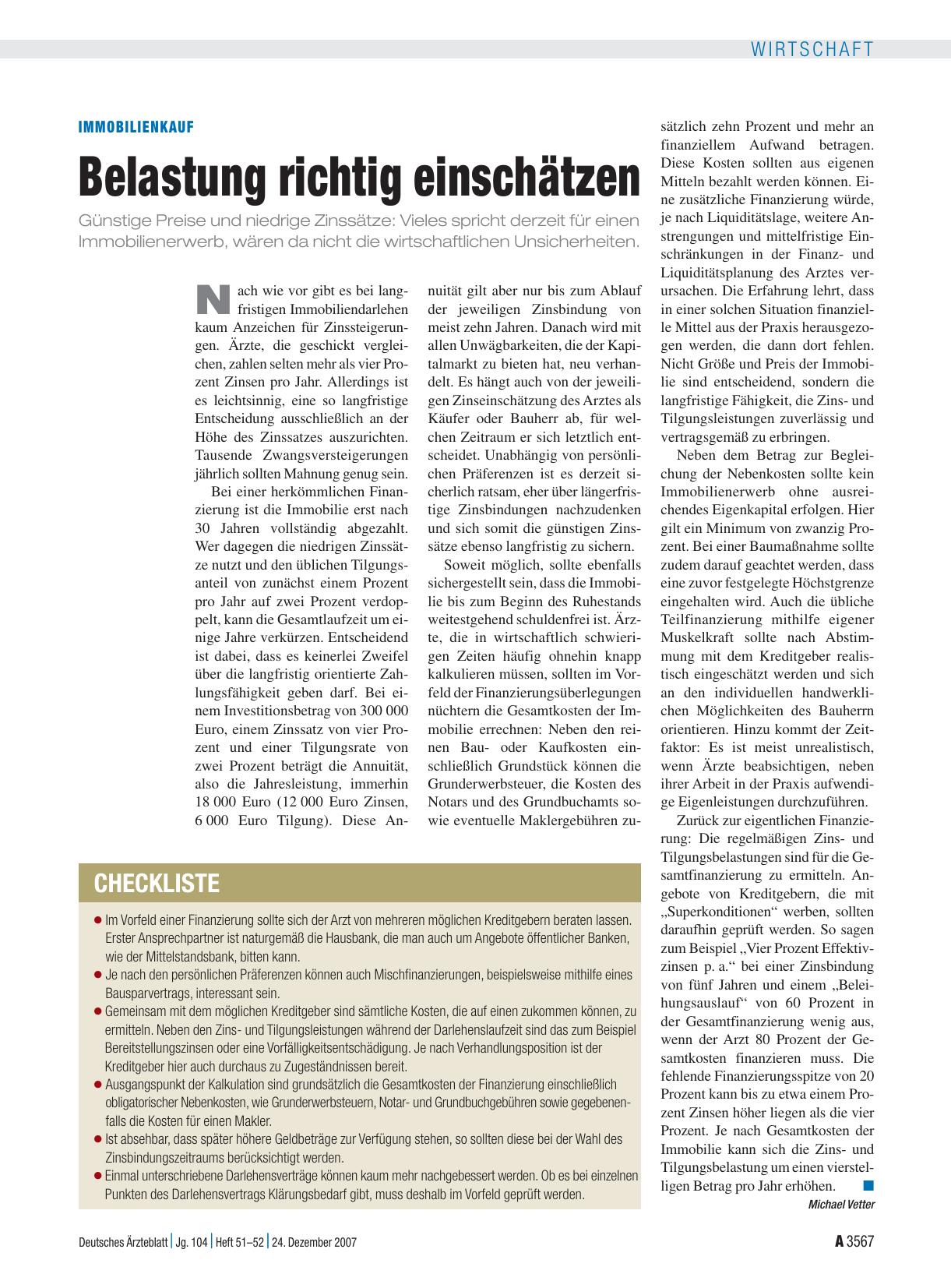 Vorschauseite 1: Immobilienkauf: Belastung richtig einschätzen