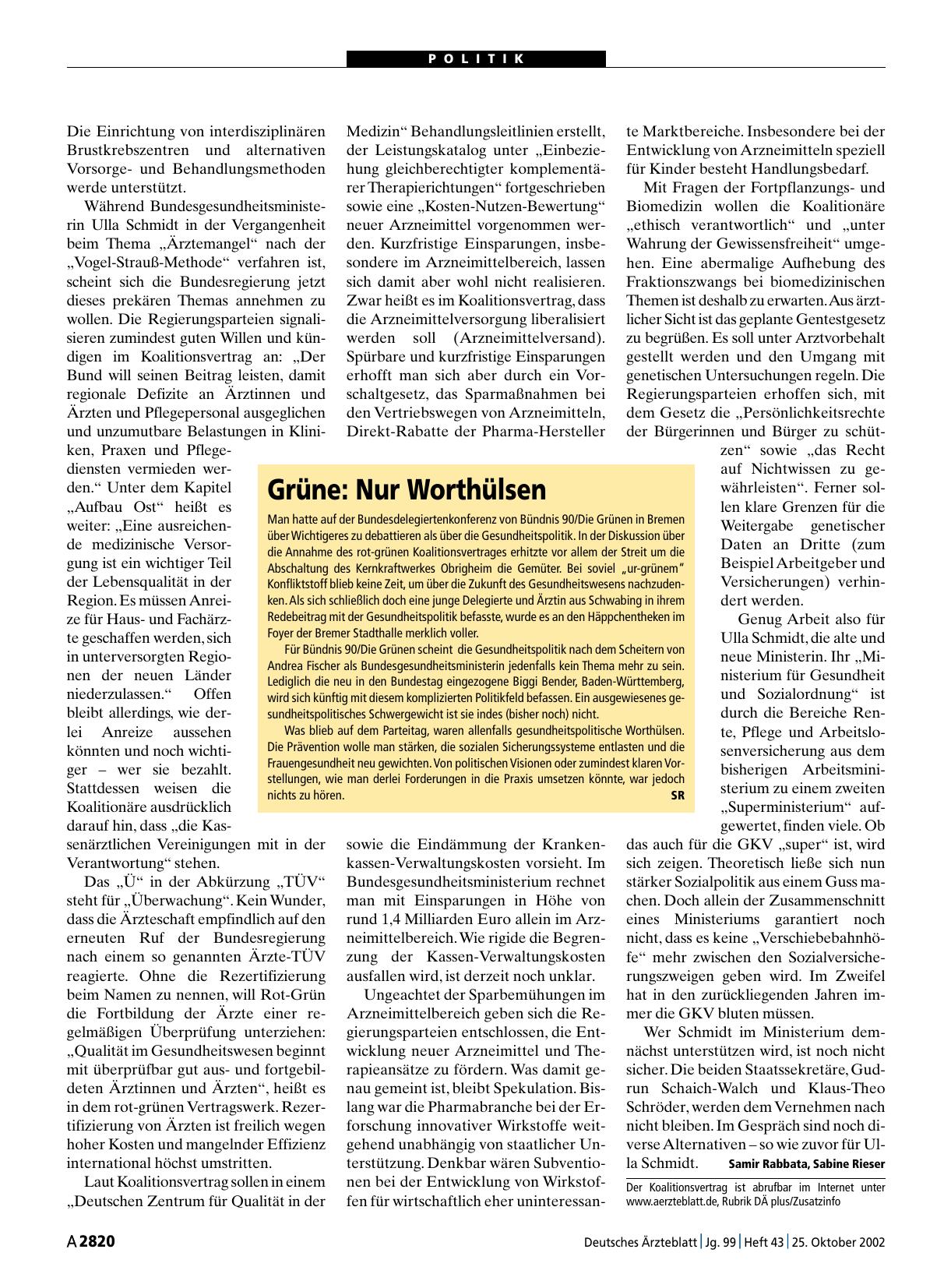 Vorschauseite 1: Grüne: Nur Worthülsen